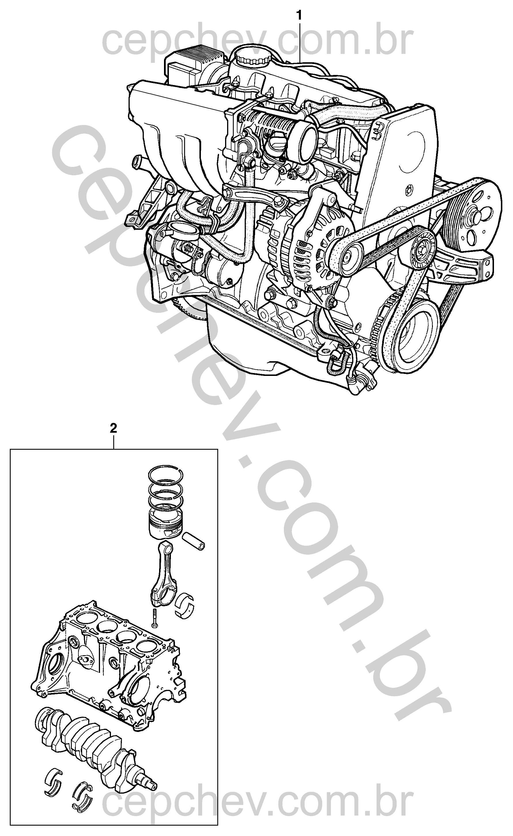 Conjunto motor e motor parcial (2011–2012)