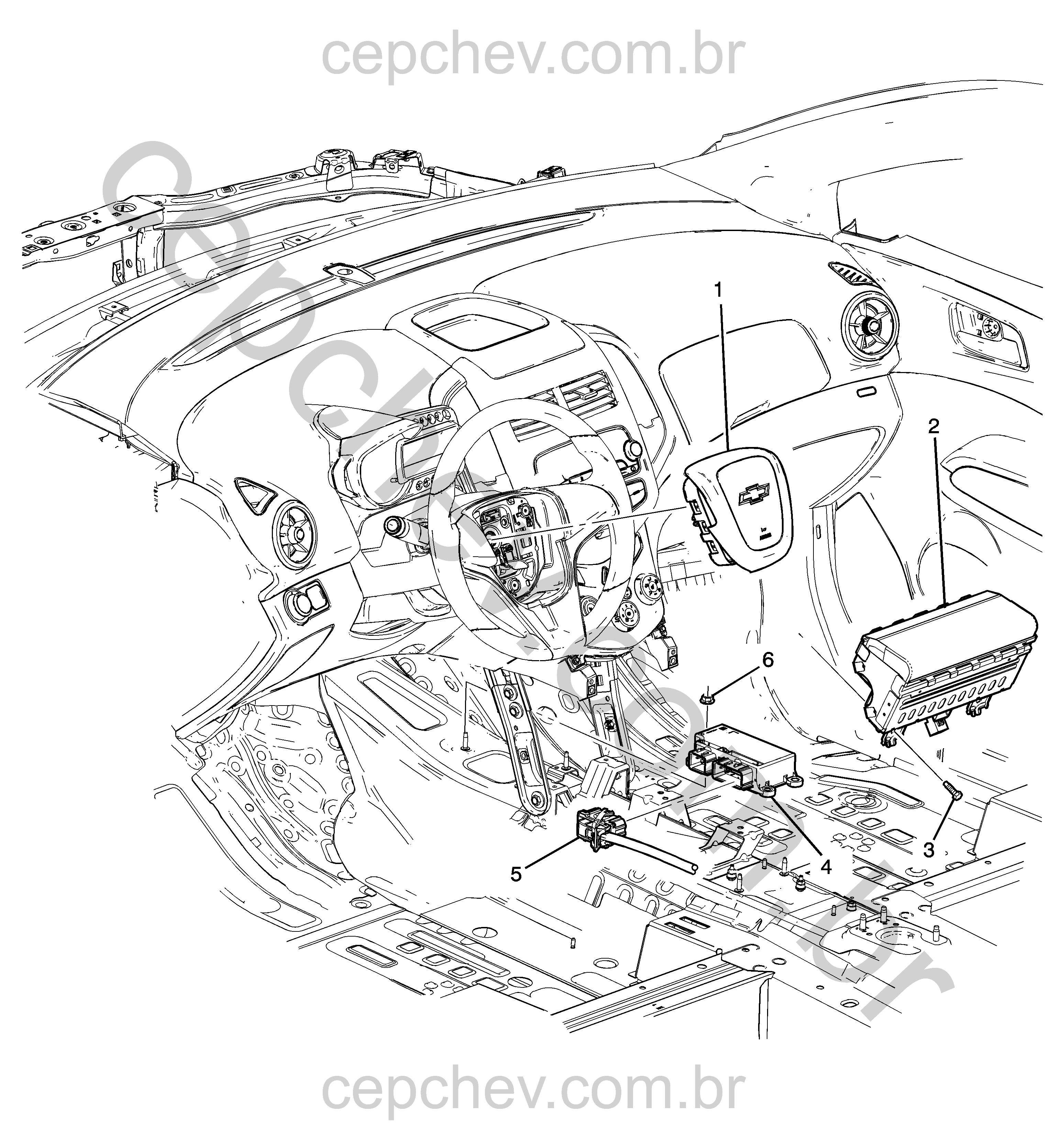 Sistema airbag motorista e passageiro com módulos e sensores completos