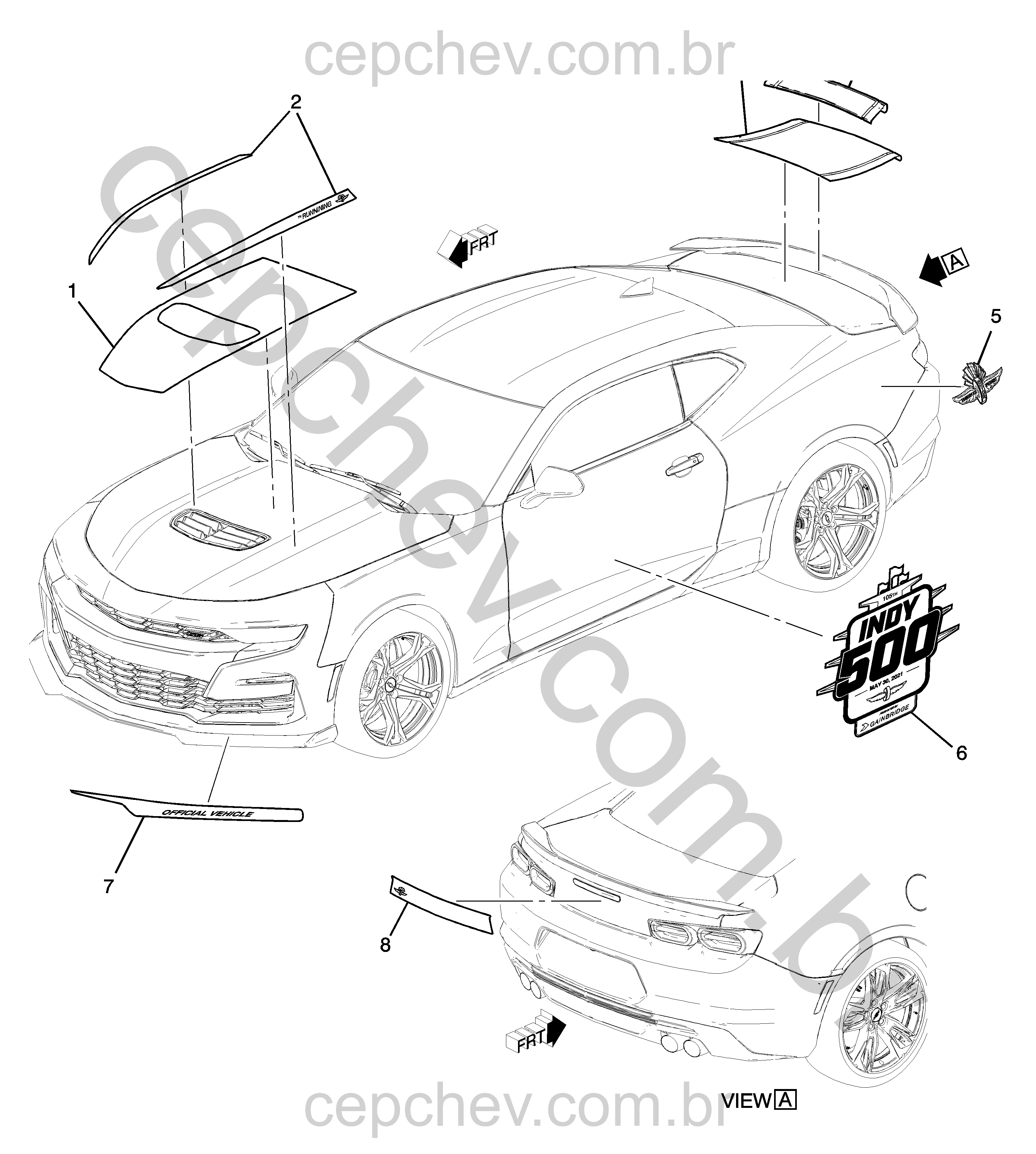 Faixas e decalques para carroceria (2021) veículo segurança Indy Z4Z (2)