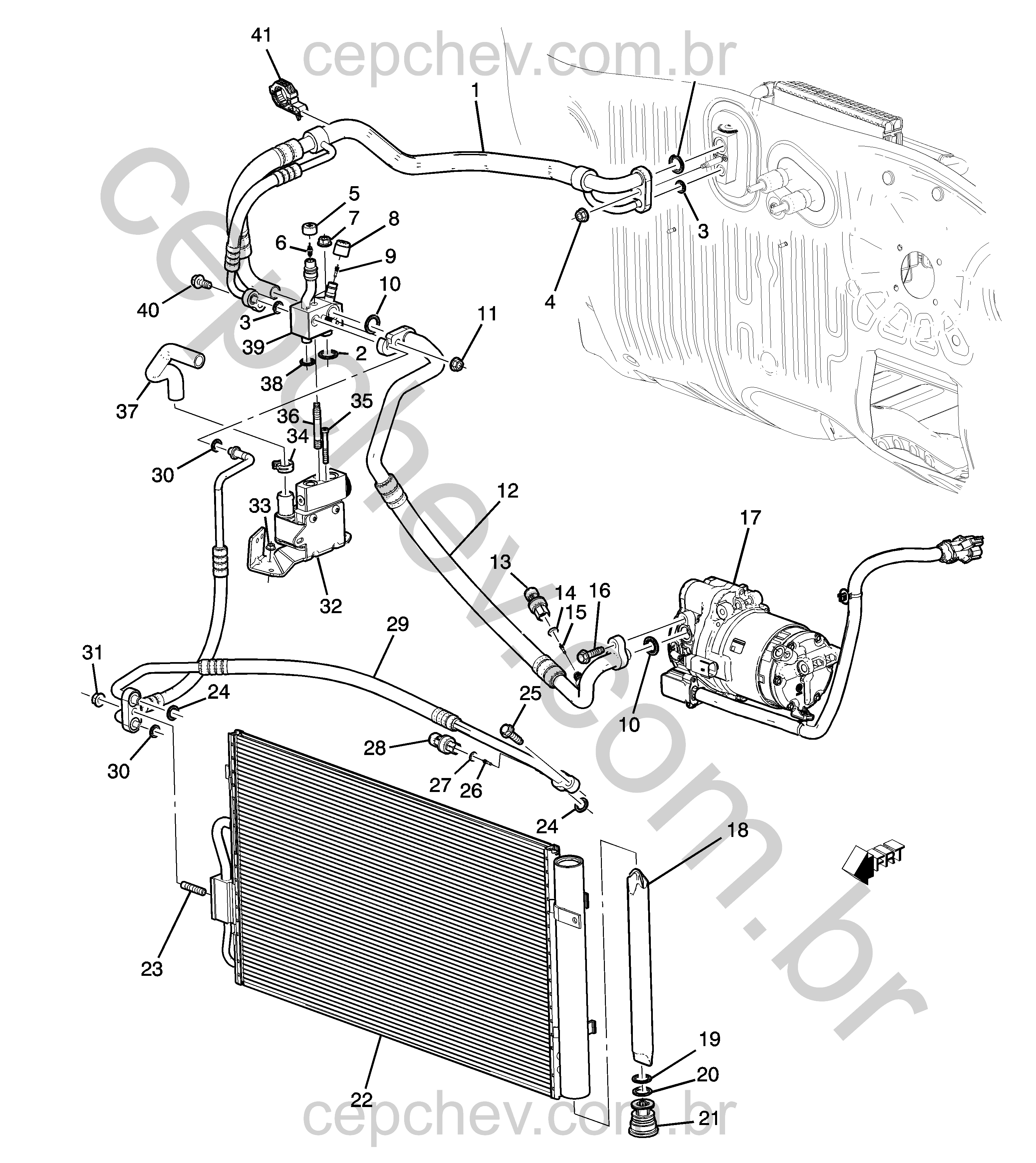 Sistema de refrigeração do ar-condicionado (2022–2023) F48