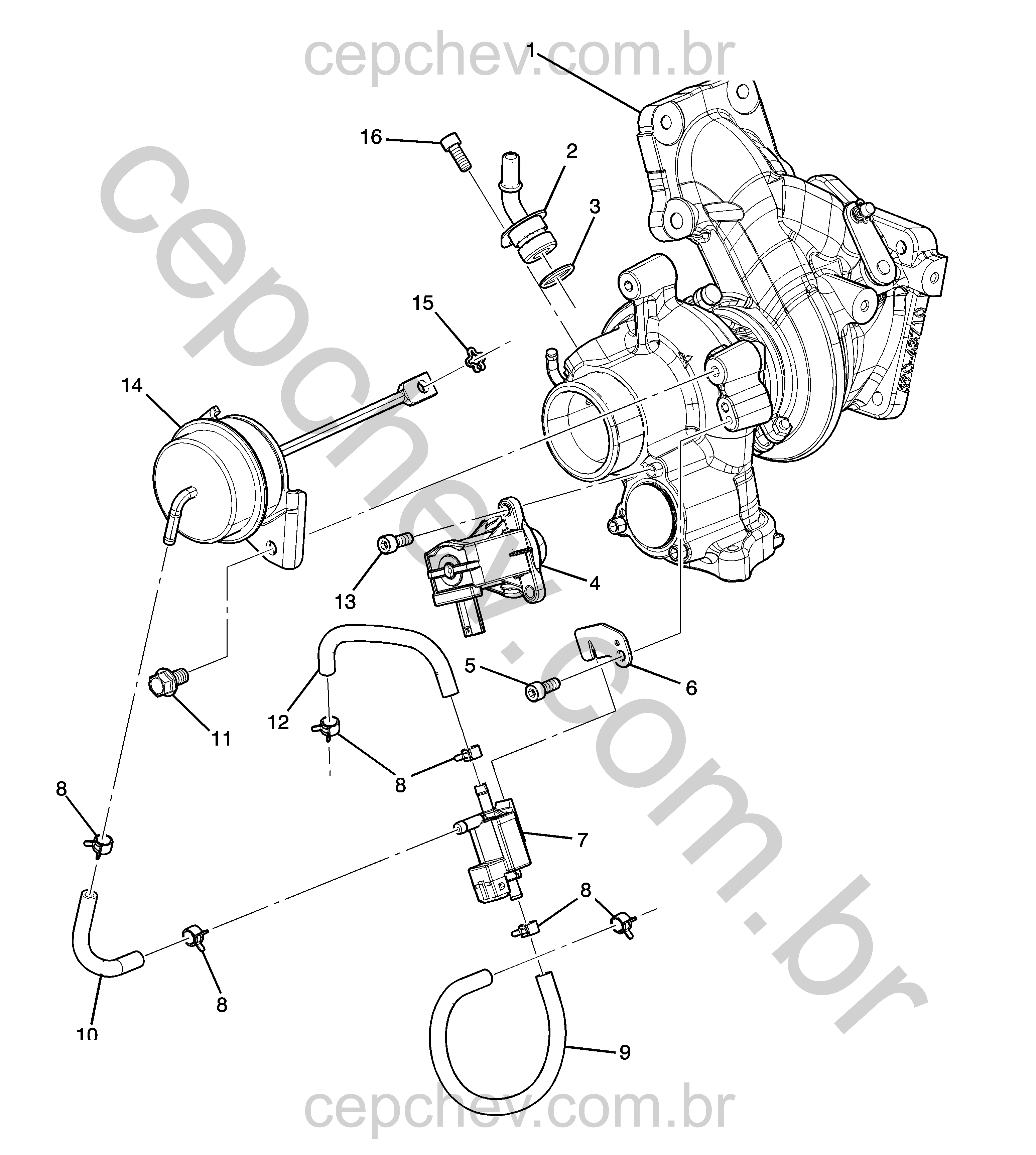 Turbo alimentador conjunto (LTG/2.0X) (2020–2021) XJ26 completo com válvulas e mangueiras