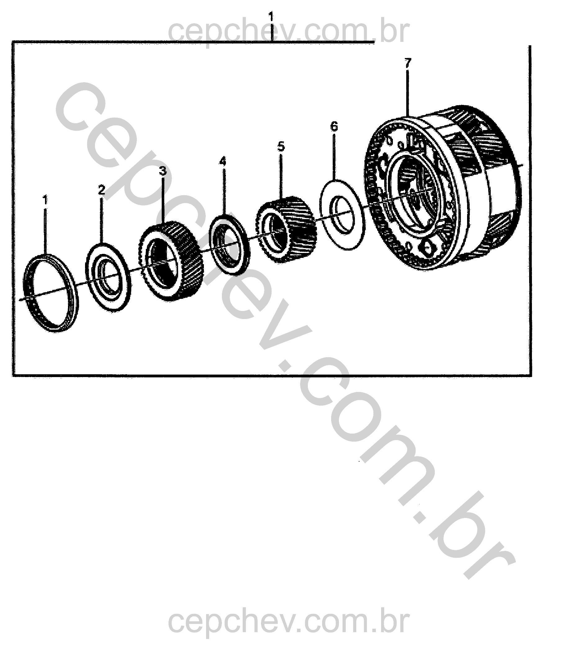 Transmissão automática conjunto do suporte da saída e engrenagens centrais