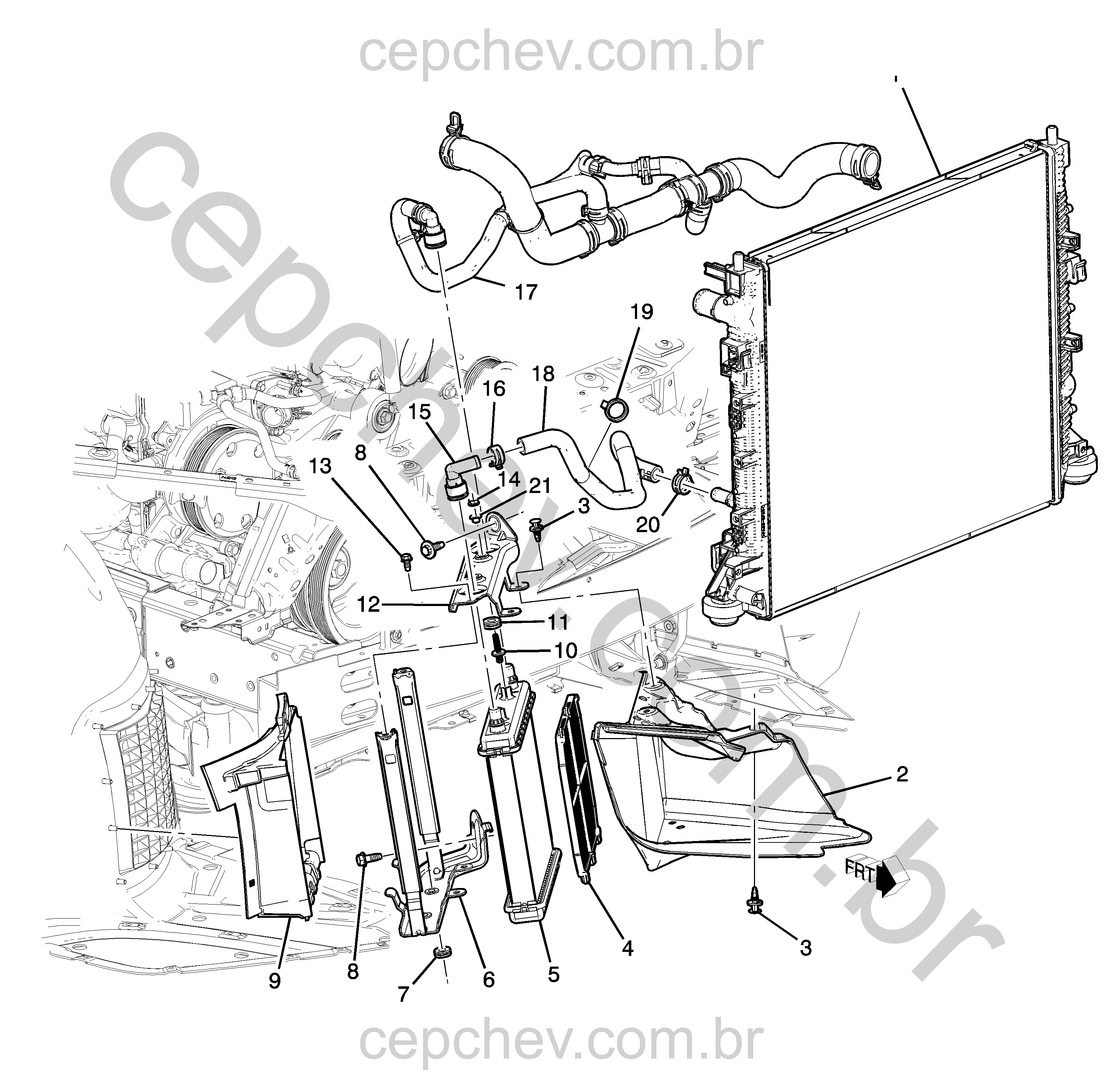 Sistema de arrefecimento e resfriador de ar de carga (LT4/6.2-6) (2)