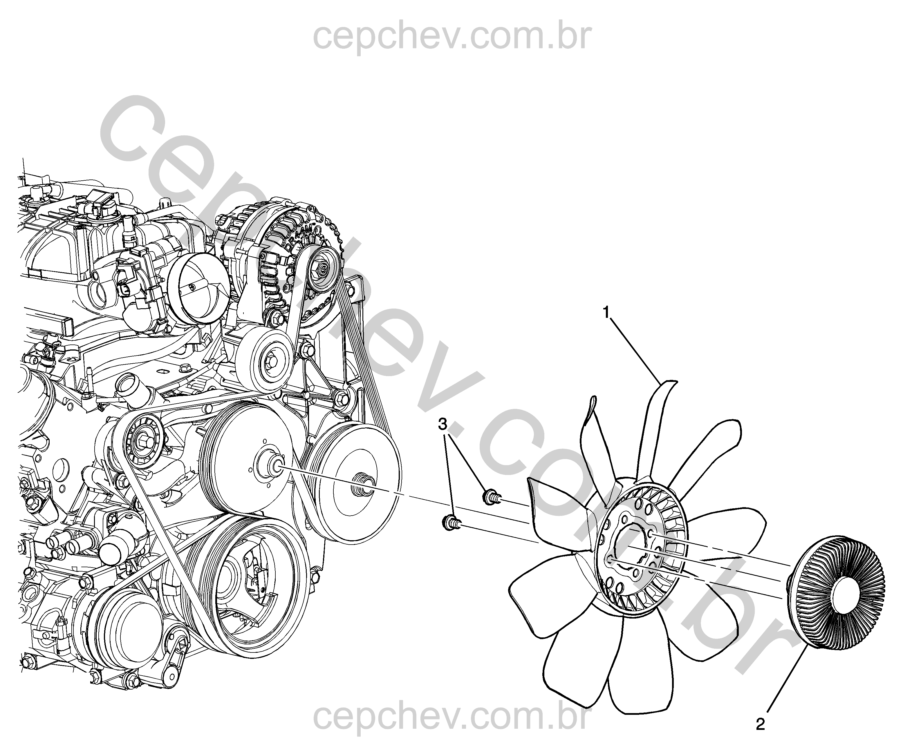Ventoinha de resfriamento para motor 2.8L diesel (LWH/LWN)