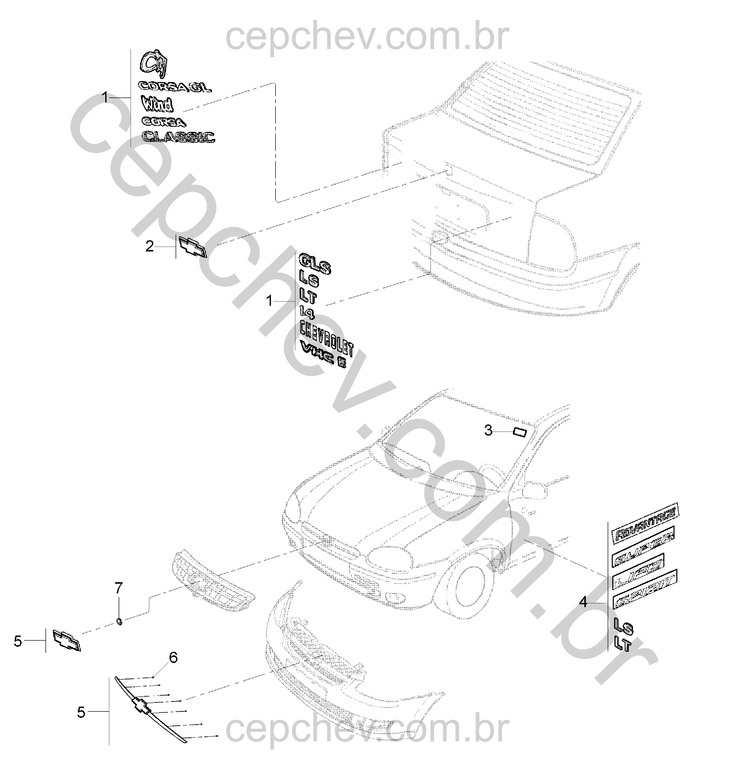 Decalques e emblemas para carroceria (2010)