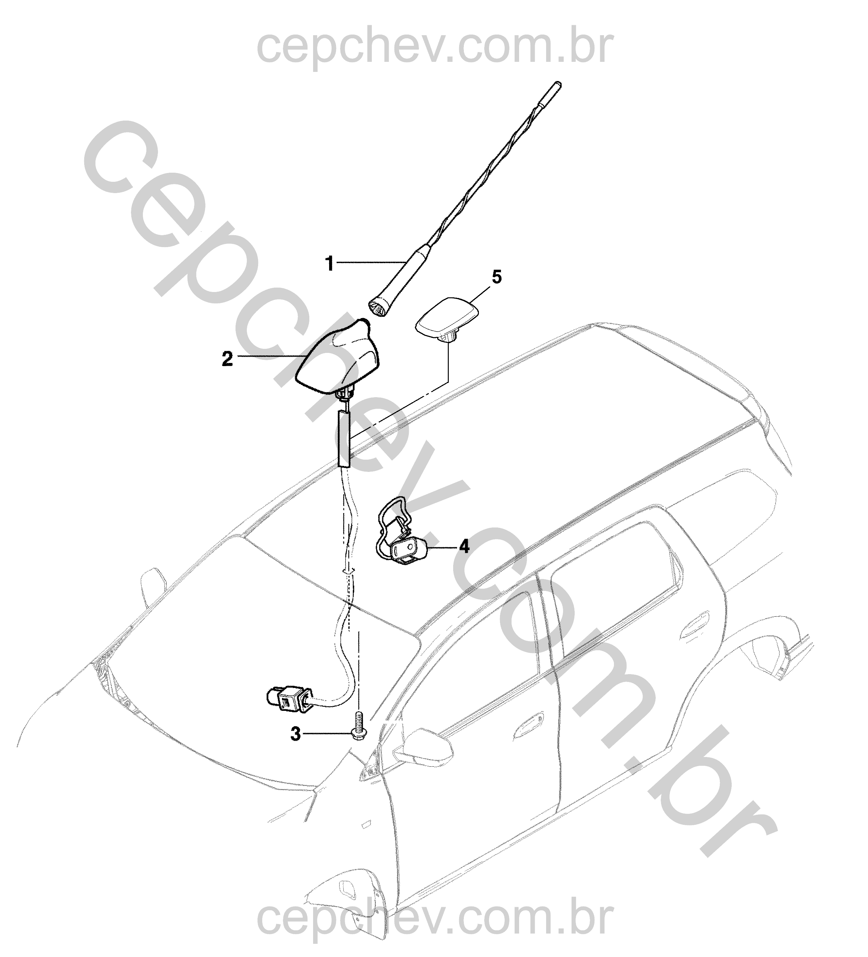 Antena e base para rádio com adaptadores e acessórios (U71)