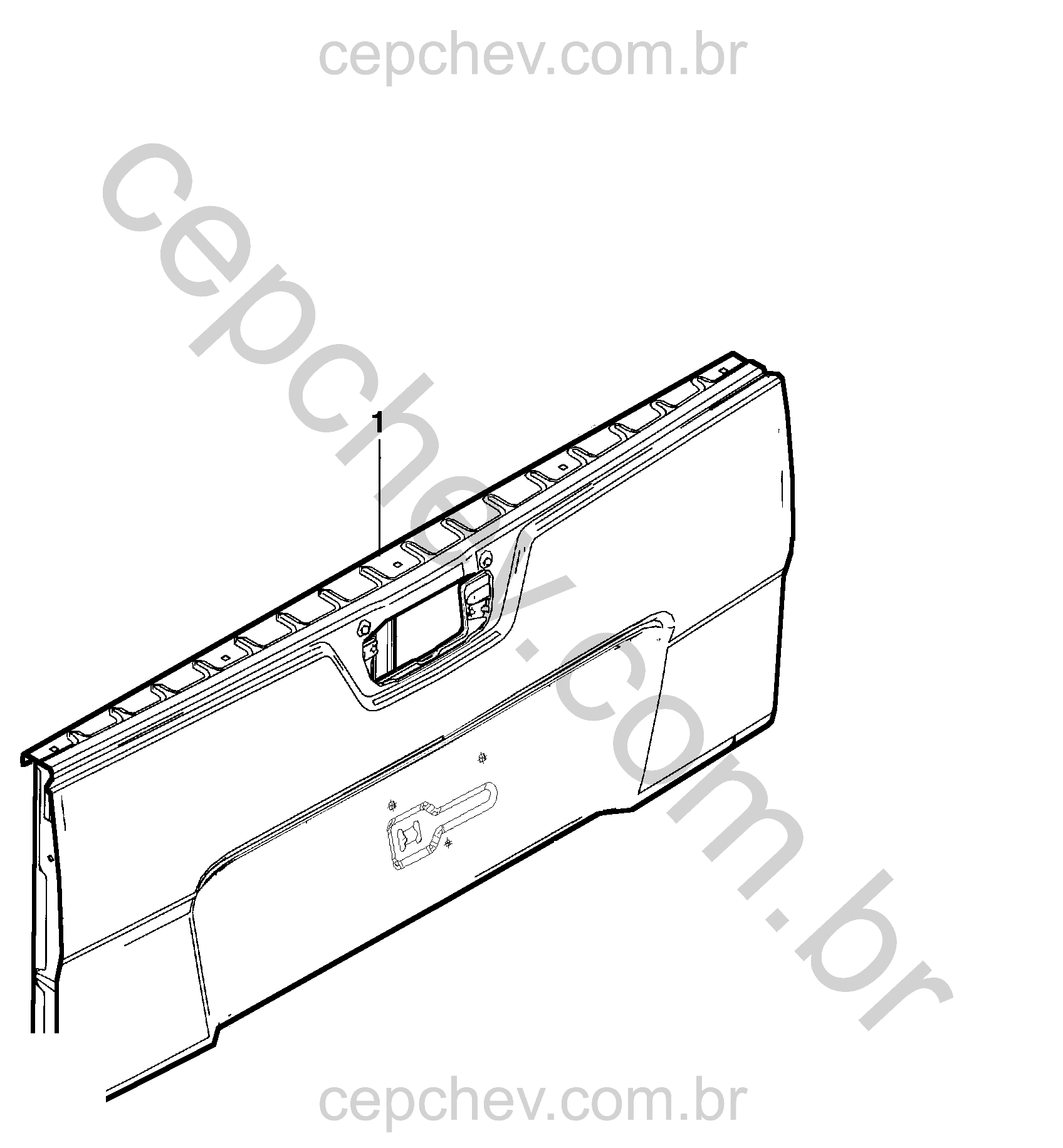 Equipamento de comporta traseira (LHD) com painel e moldura