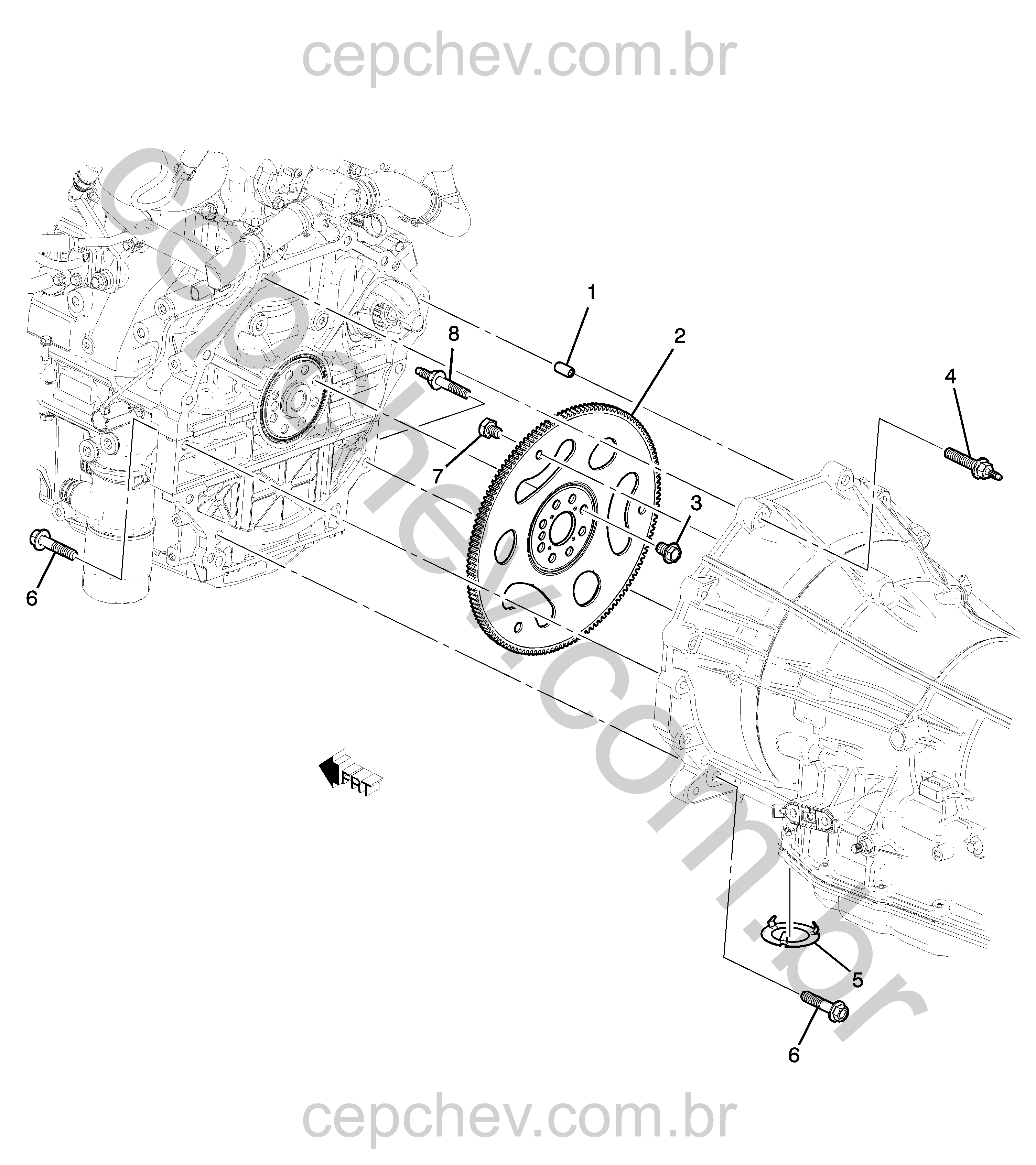 Fixação do motor e transmissão automática LTG 2.0X