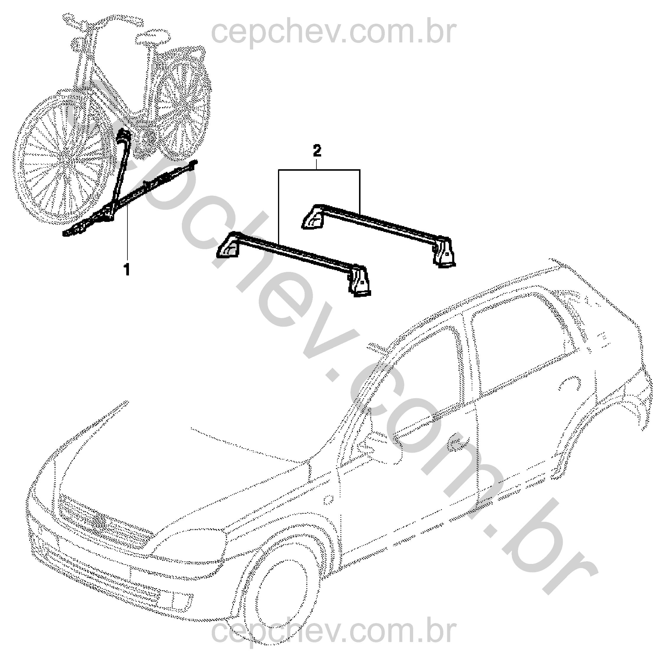 Bagageiro do teto e acessórios