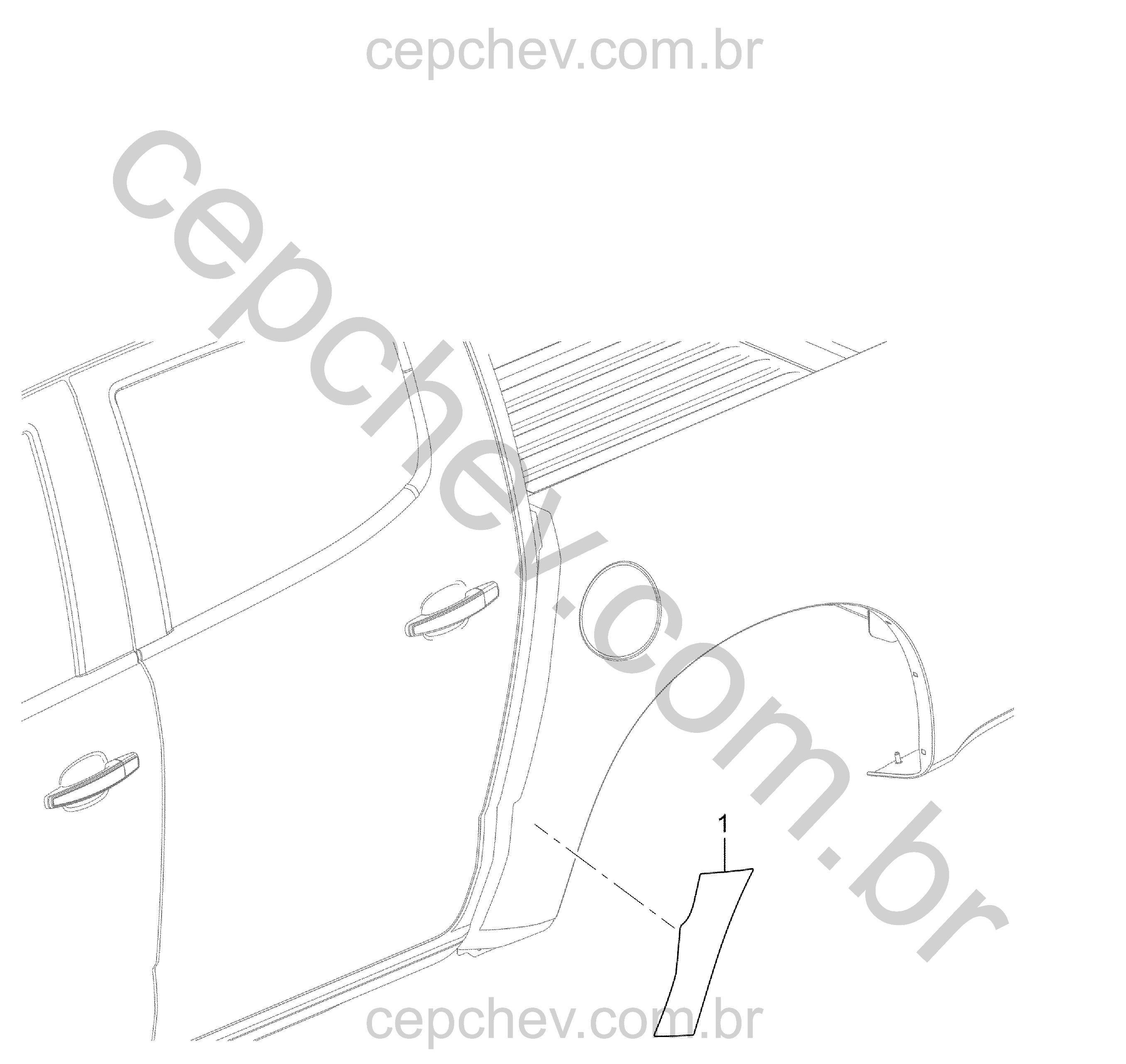Decalques e protetor de pintura para lado traseiro da carroceria