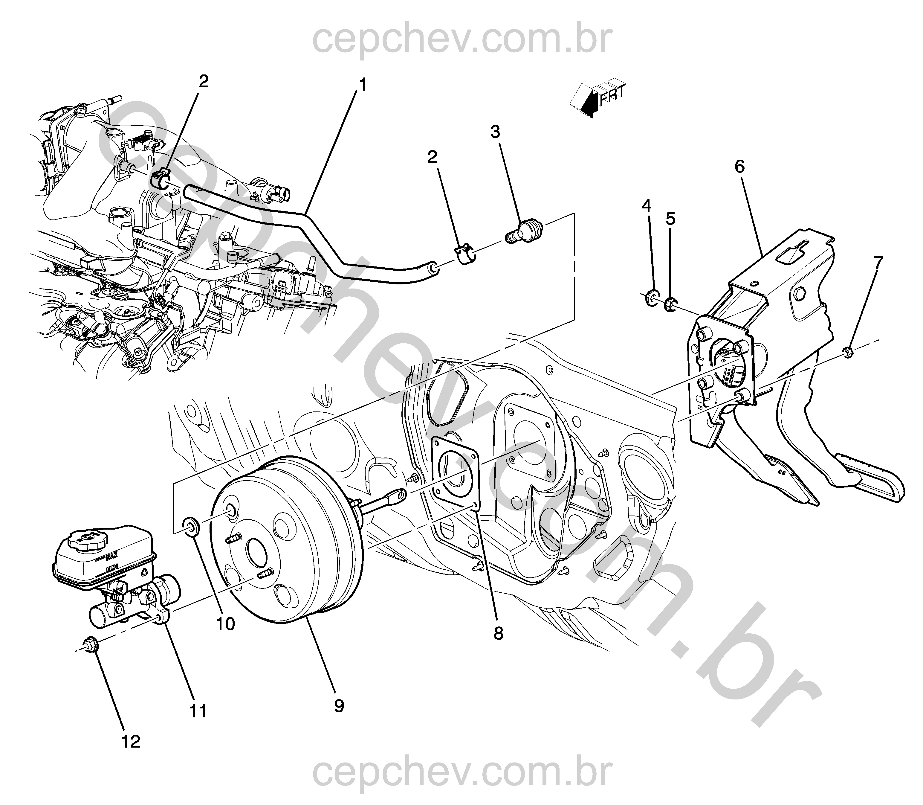 Servomotor do freio e cilindro mestre (LY7/3.6) (2008–2010)