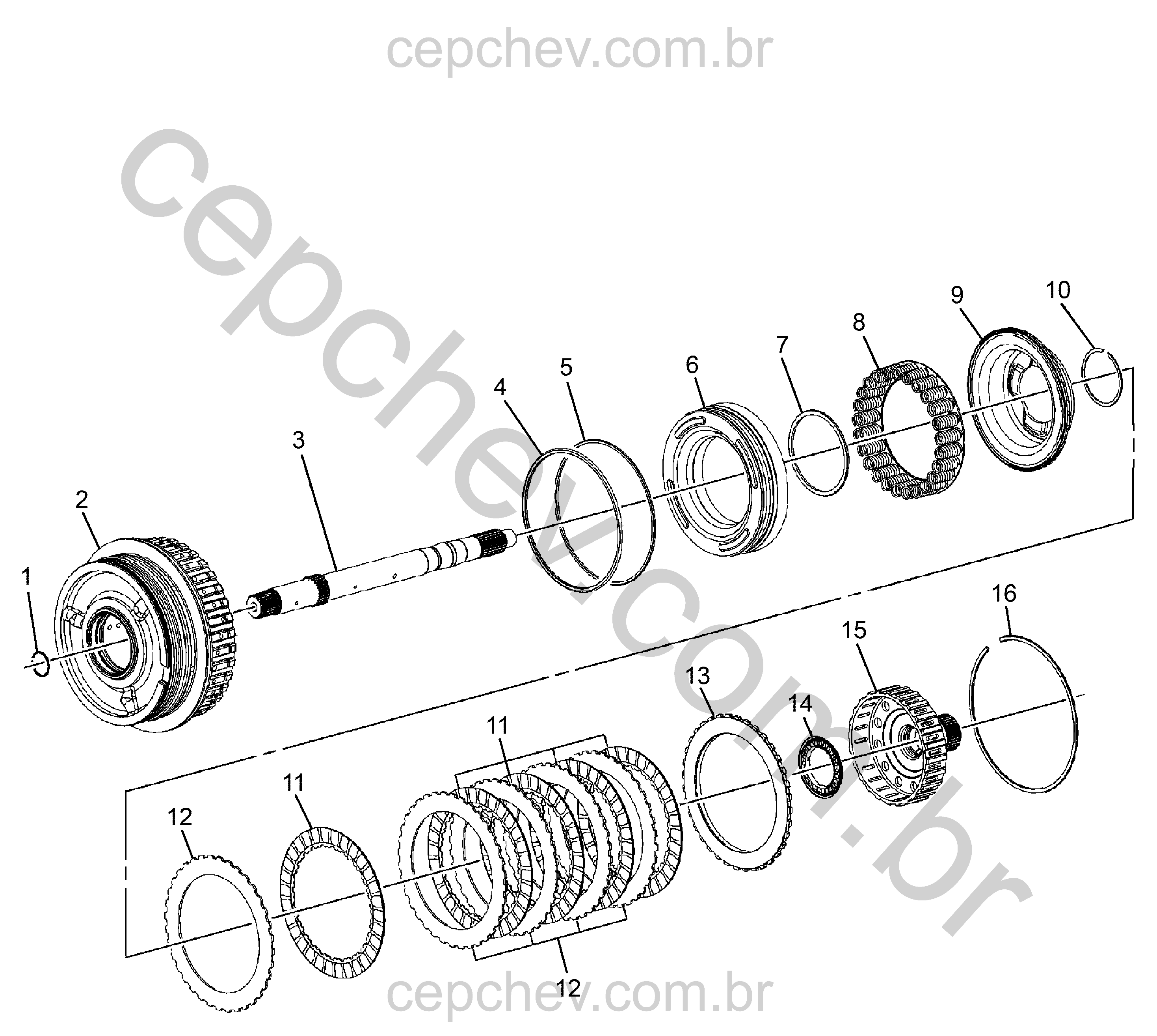 Embreagem 4-5-6 para transmissão automática e peças de vedação e suporte
