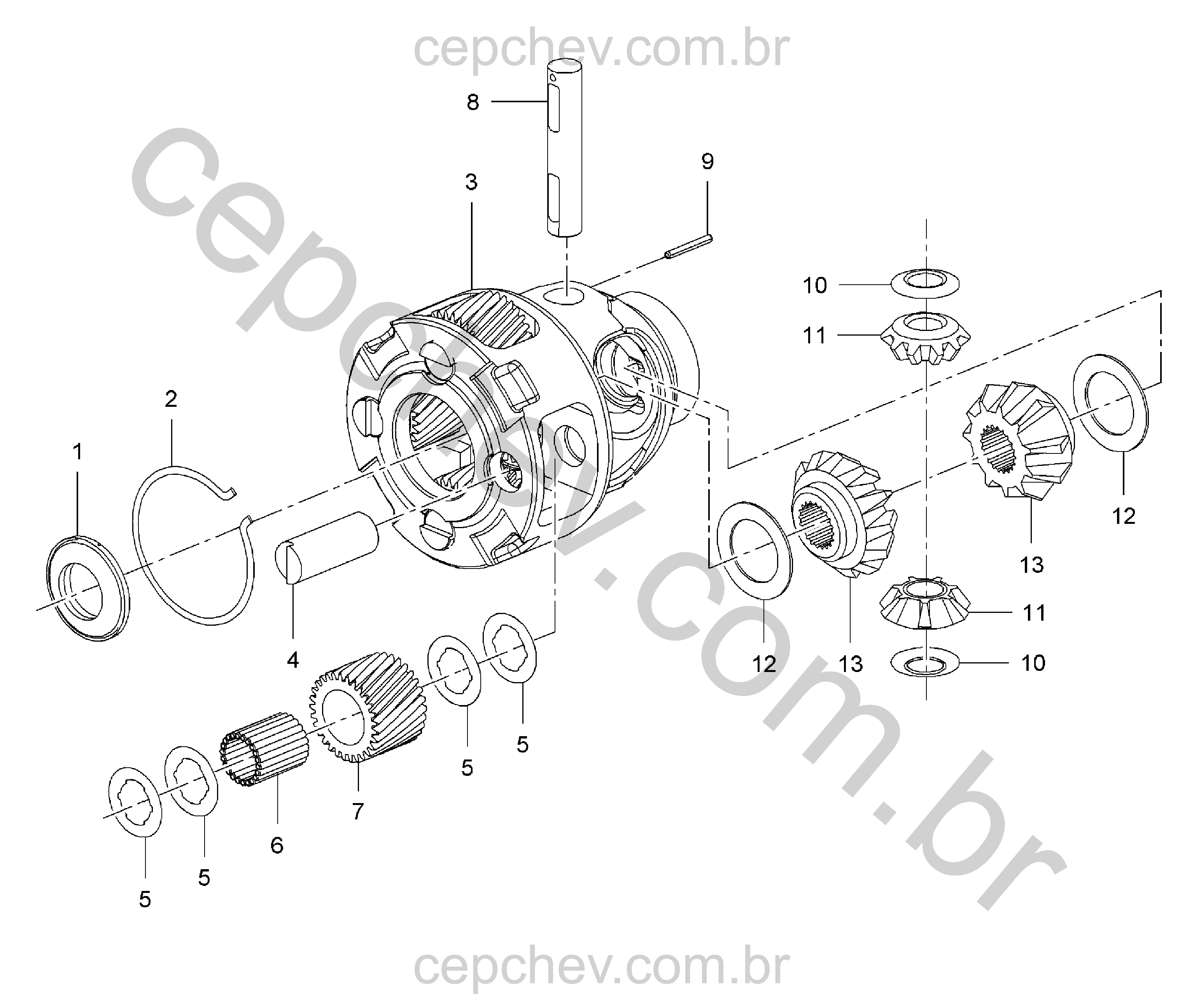 Transmissão automática e diferencial dianteiro (2012) peças de reposição