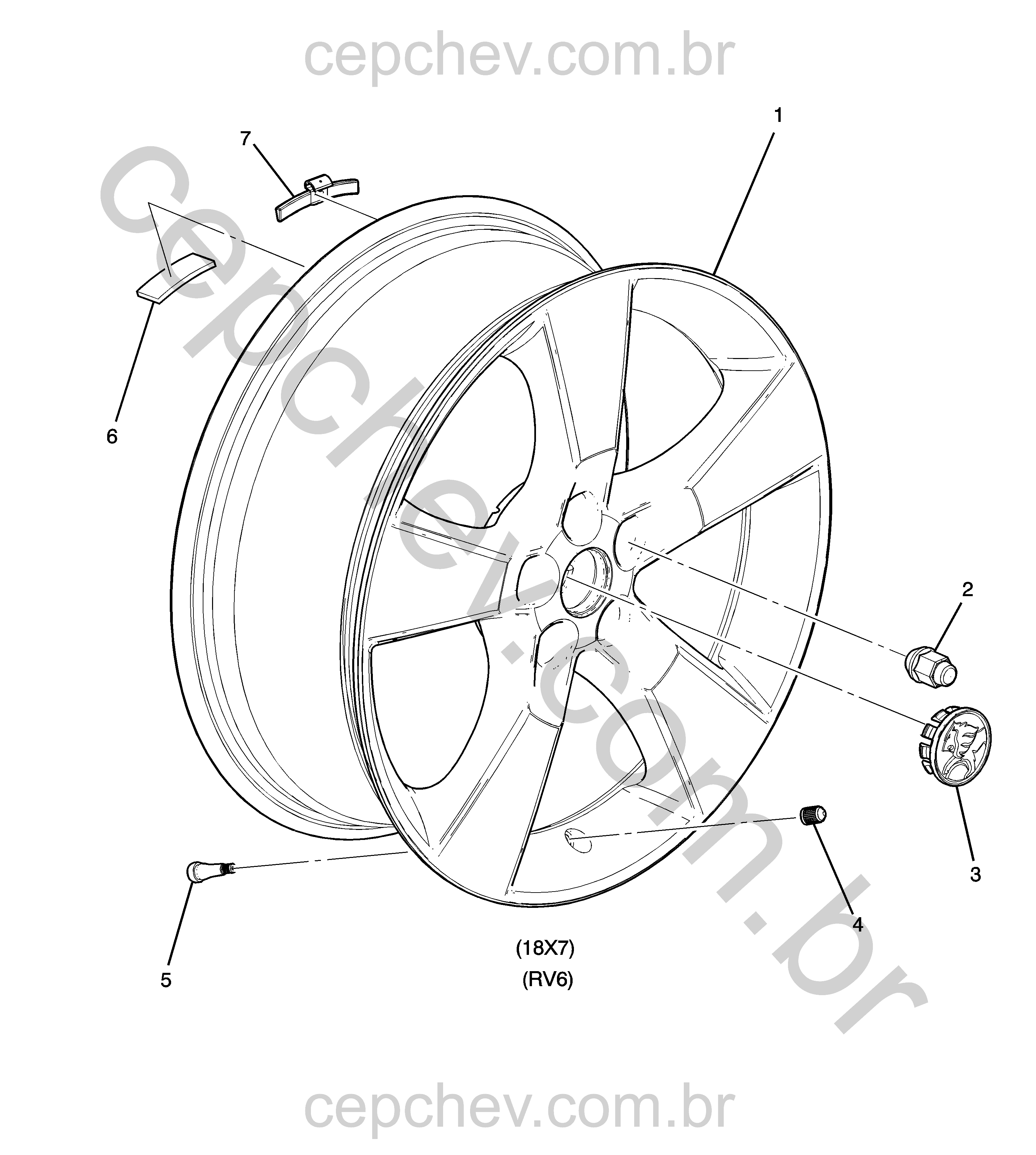 Rodas 18" e acessórios para equilíbrio e fixação das rodas