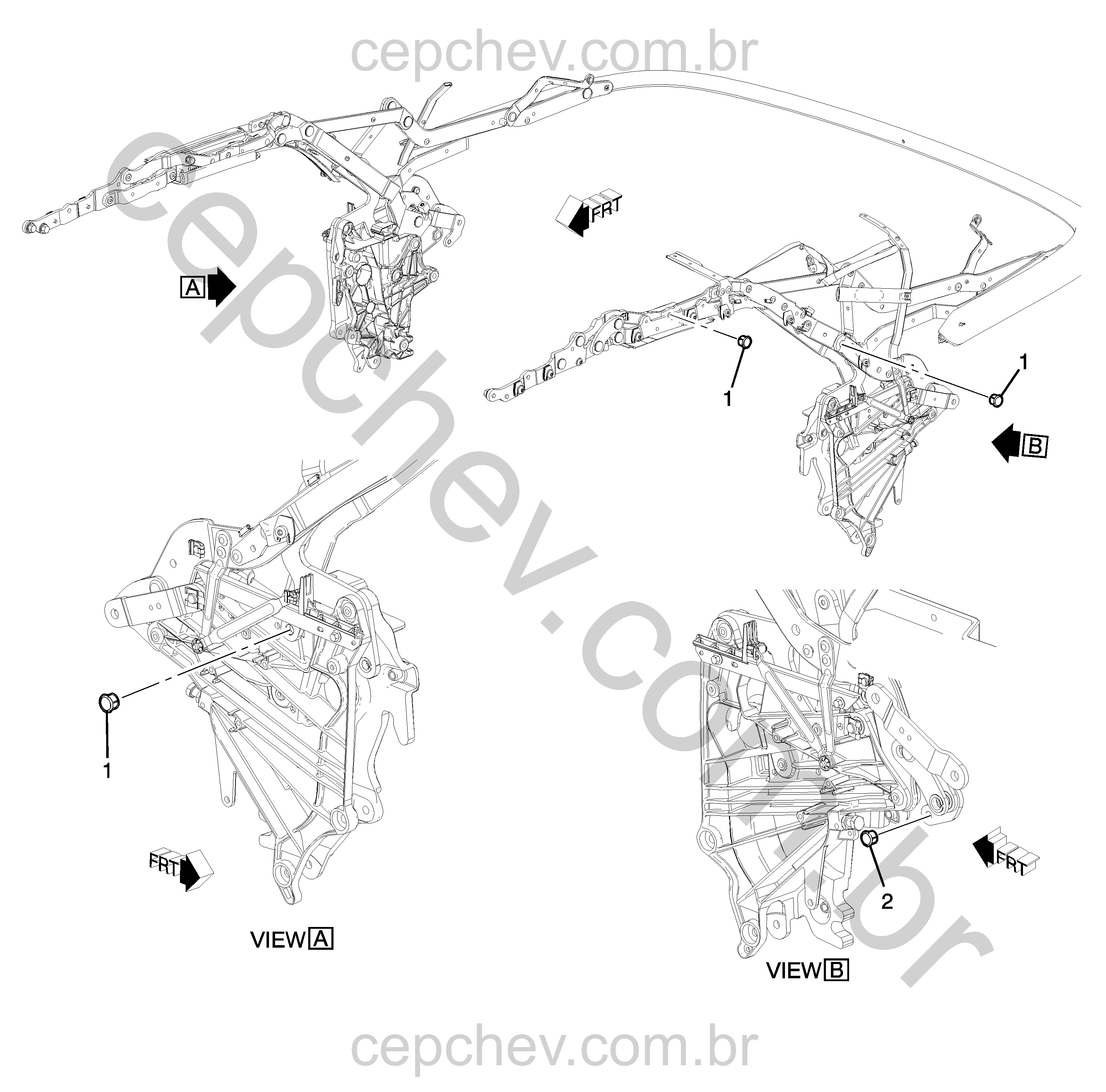 Mecanismo da capota dobrável e ímãs do sensor (2016–2024)