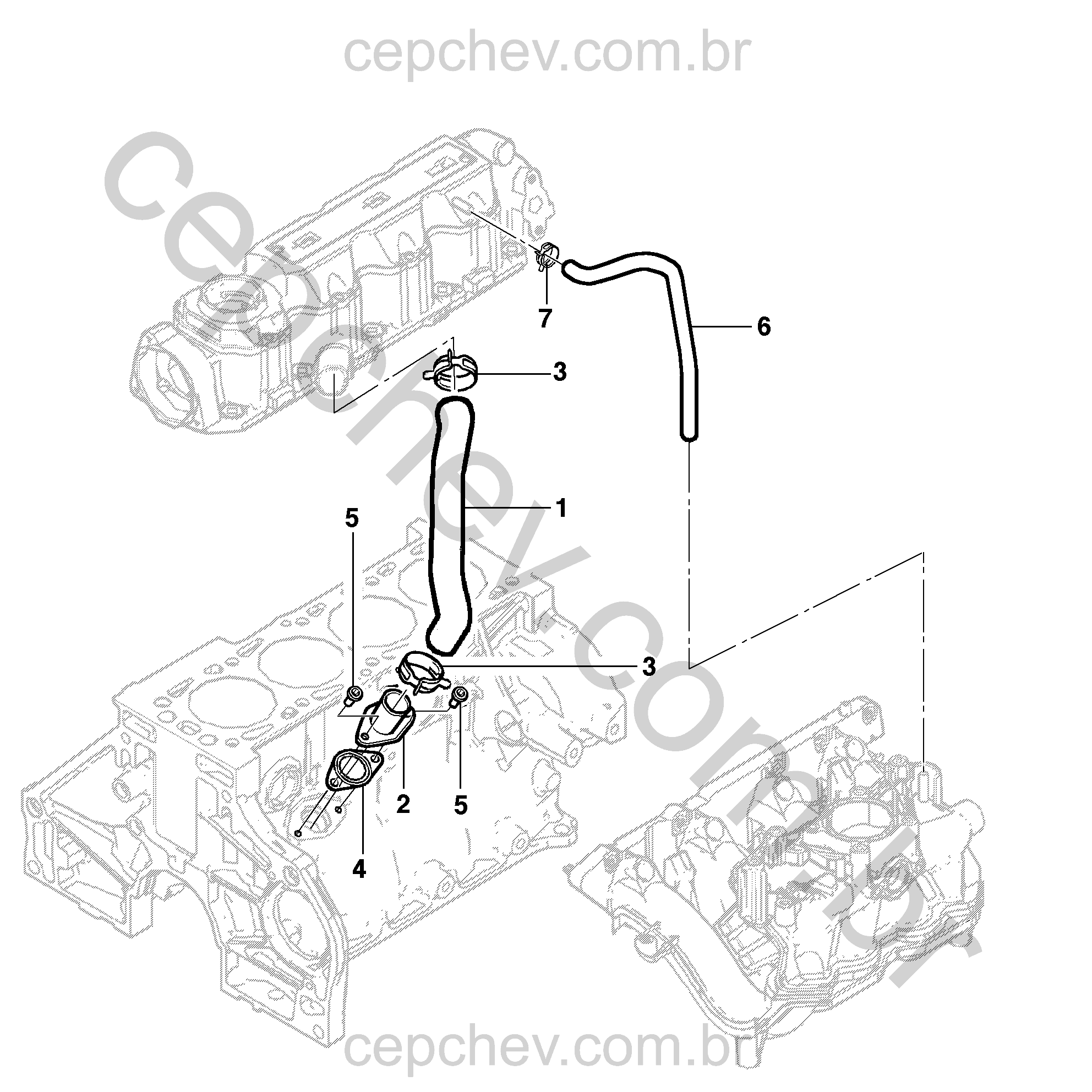Mangueira e tubos de ventilação positiva do cárter (Ø14 mm)