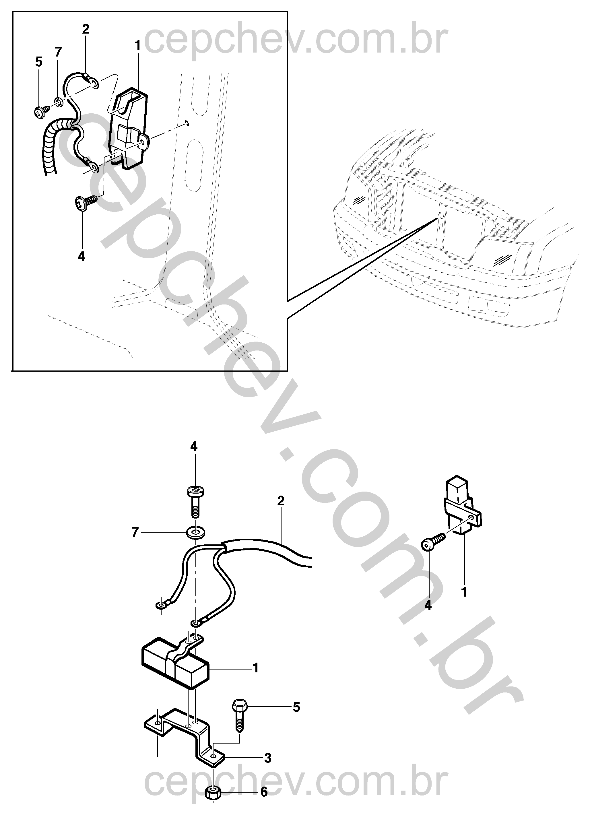 Resistor e chicote do motor do ventilador do radiador