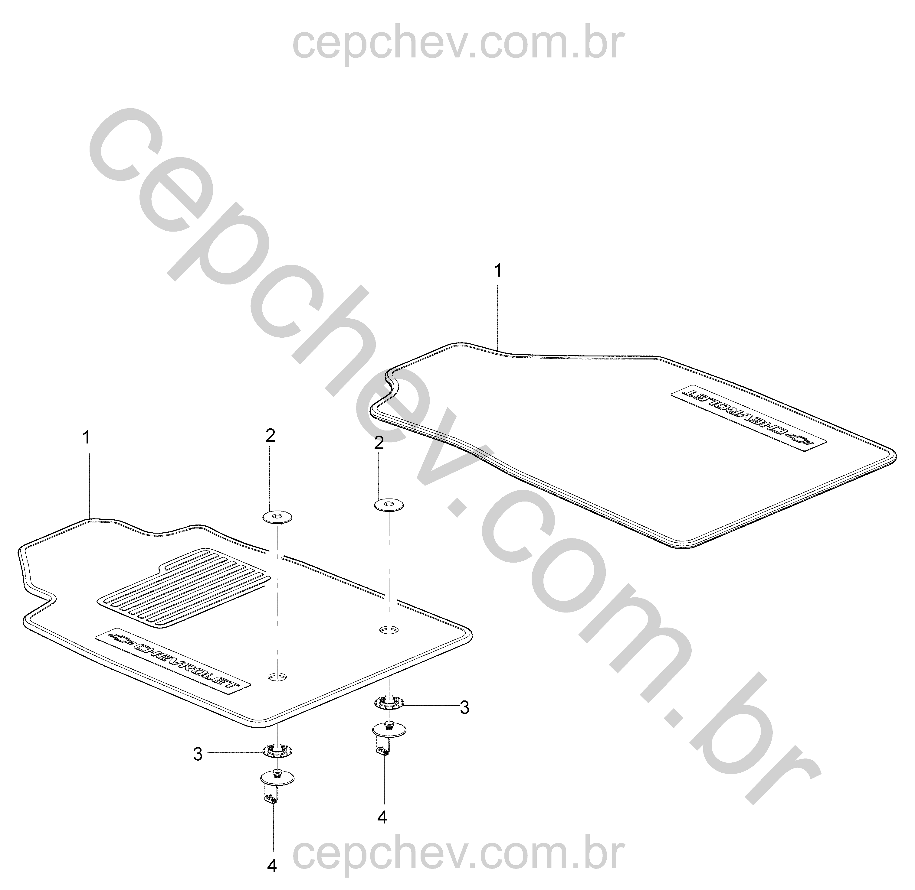 Carpete e assoalho (LHD, X88) com tapetes e acessórios auxiliares