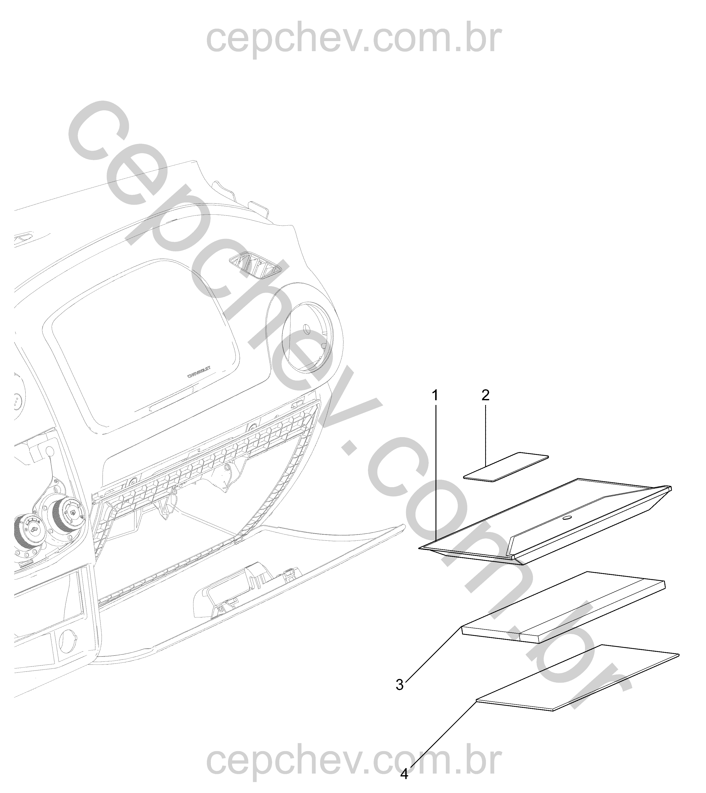 Painel de instrumentos com pacote de informações e código de segurança antifurto