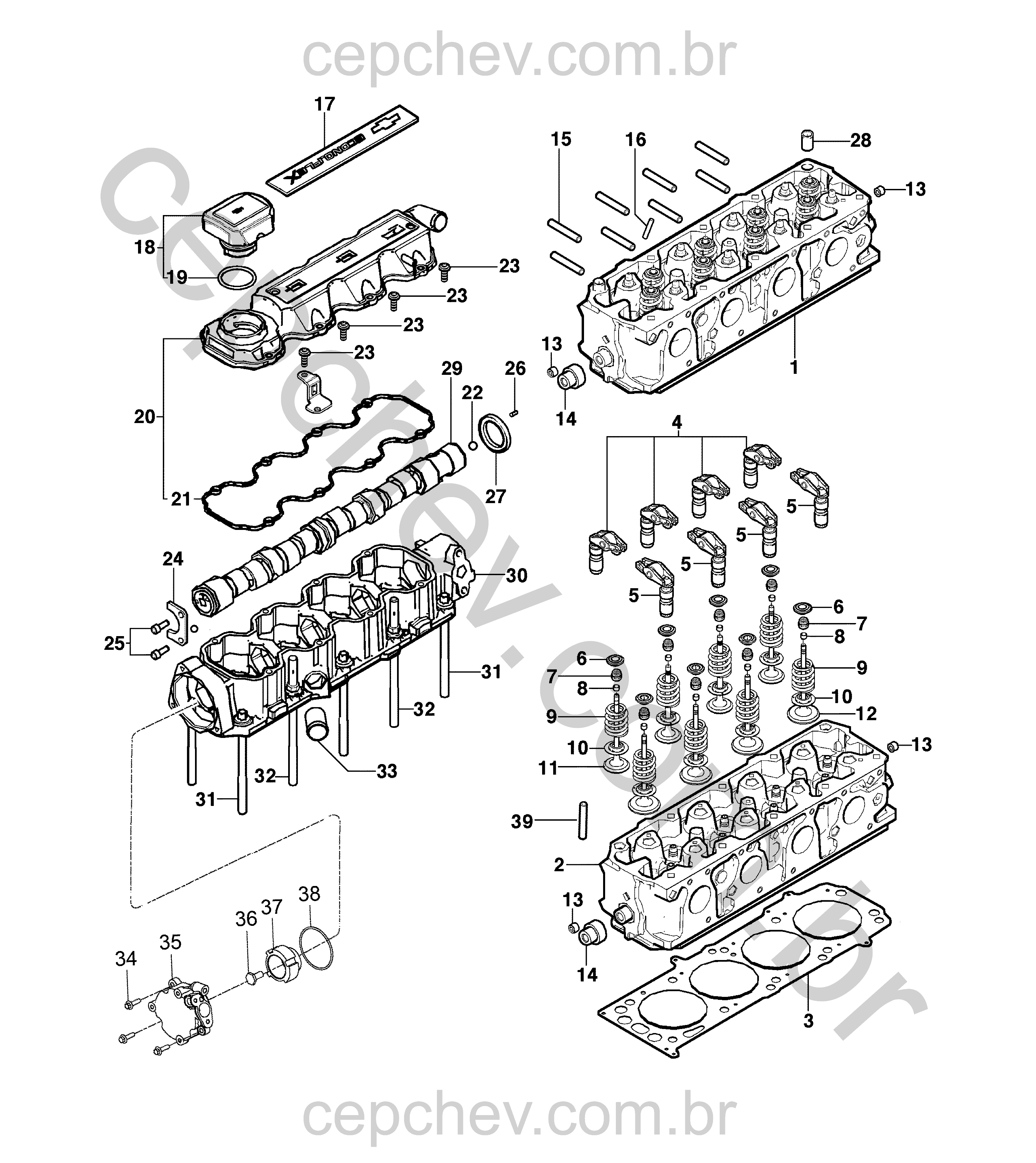 Cabeçote cilindro e componentes do motor (LKF, LJ1) com sensor 26mm O.D.