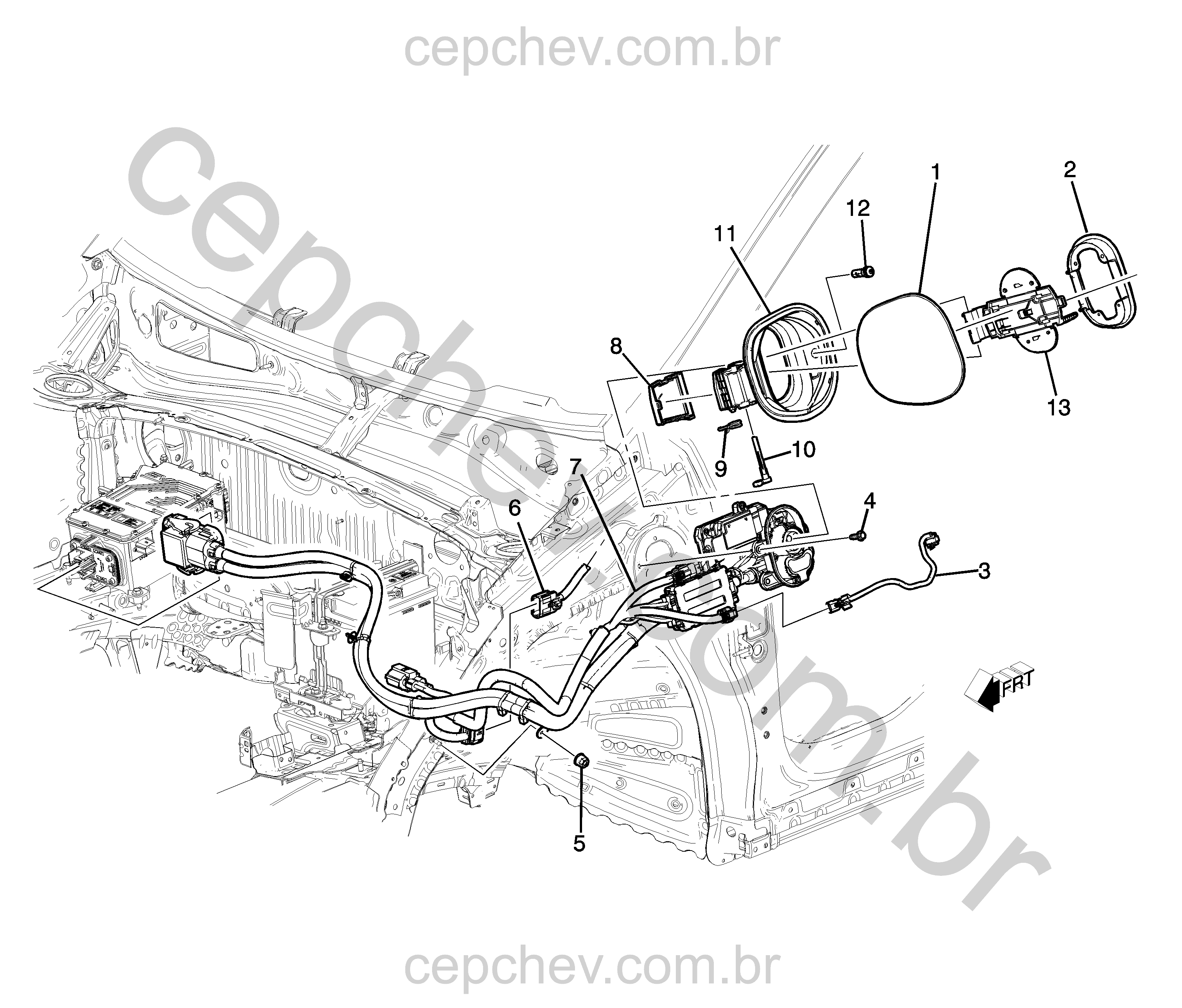 Porta e componentes do carregador e compartimento da bateria do motor elétrico (2)