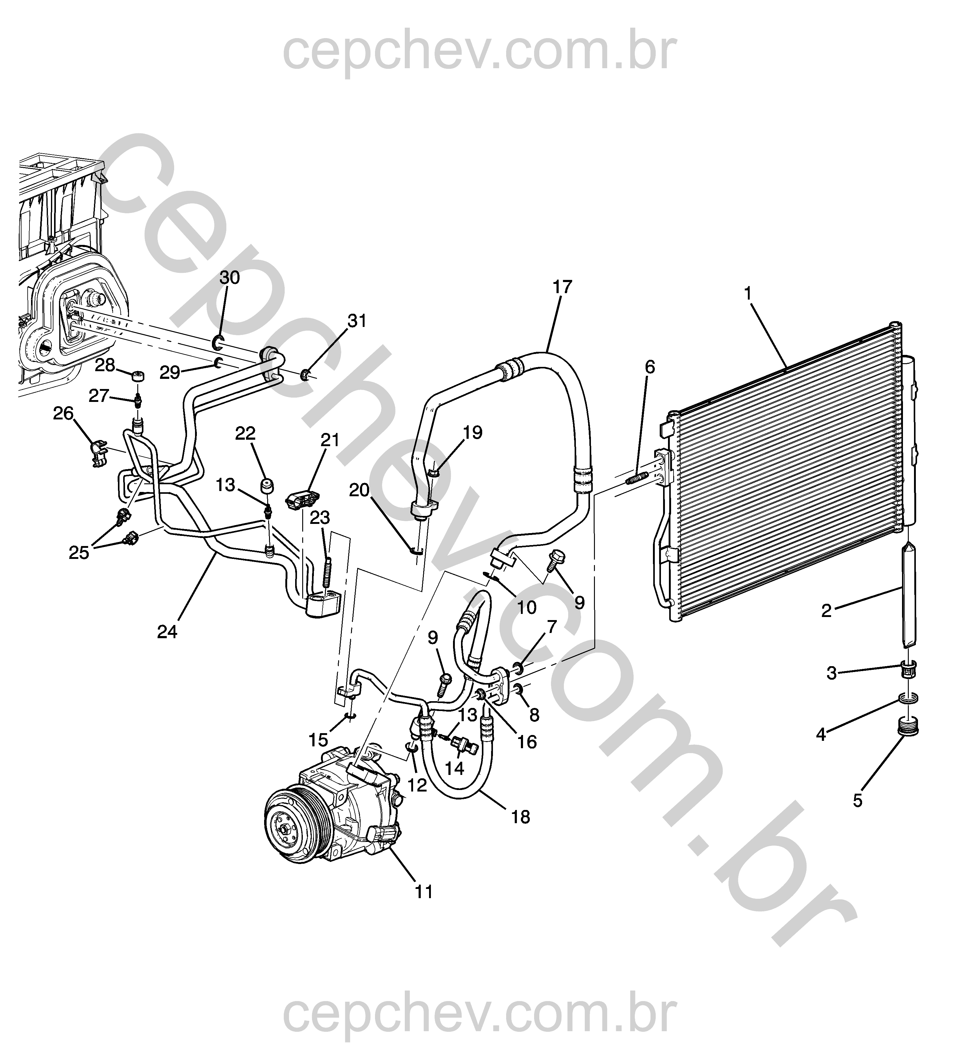 Sistema de refrigeração do ar-condicionado (LFJ/1.6-0)