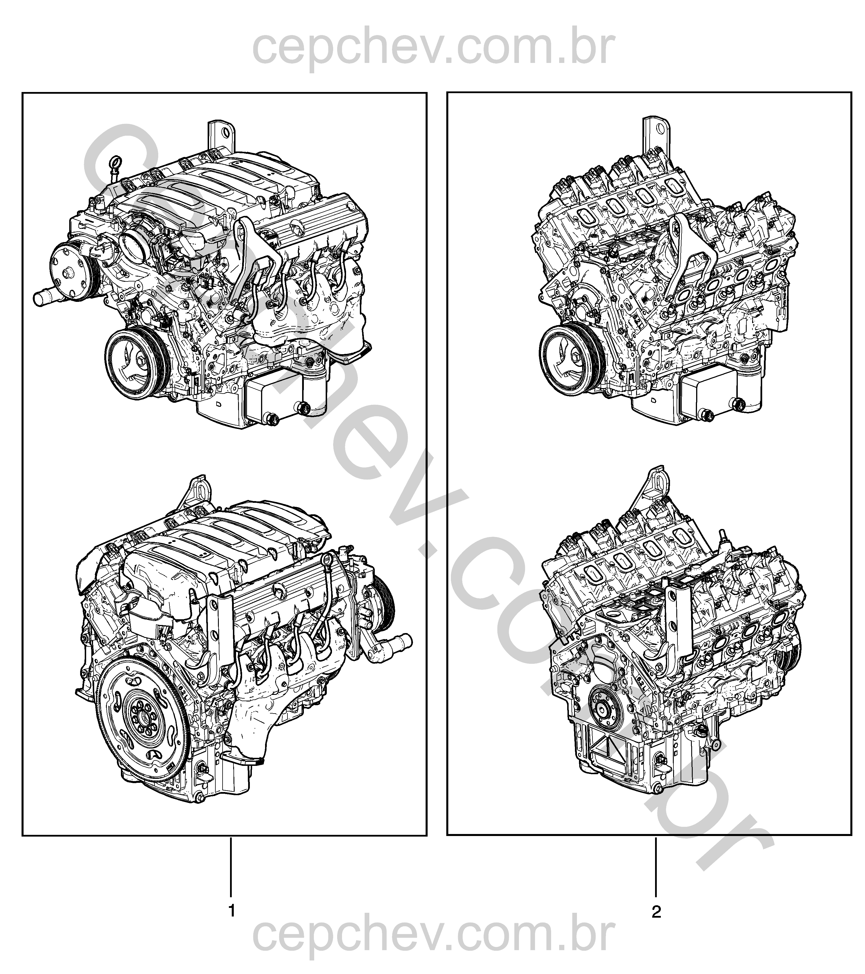 Conjunto motor 6.2L automático e motor parcial gasolina