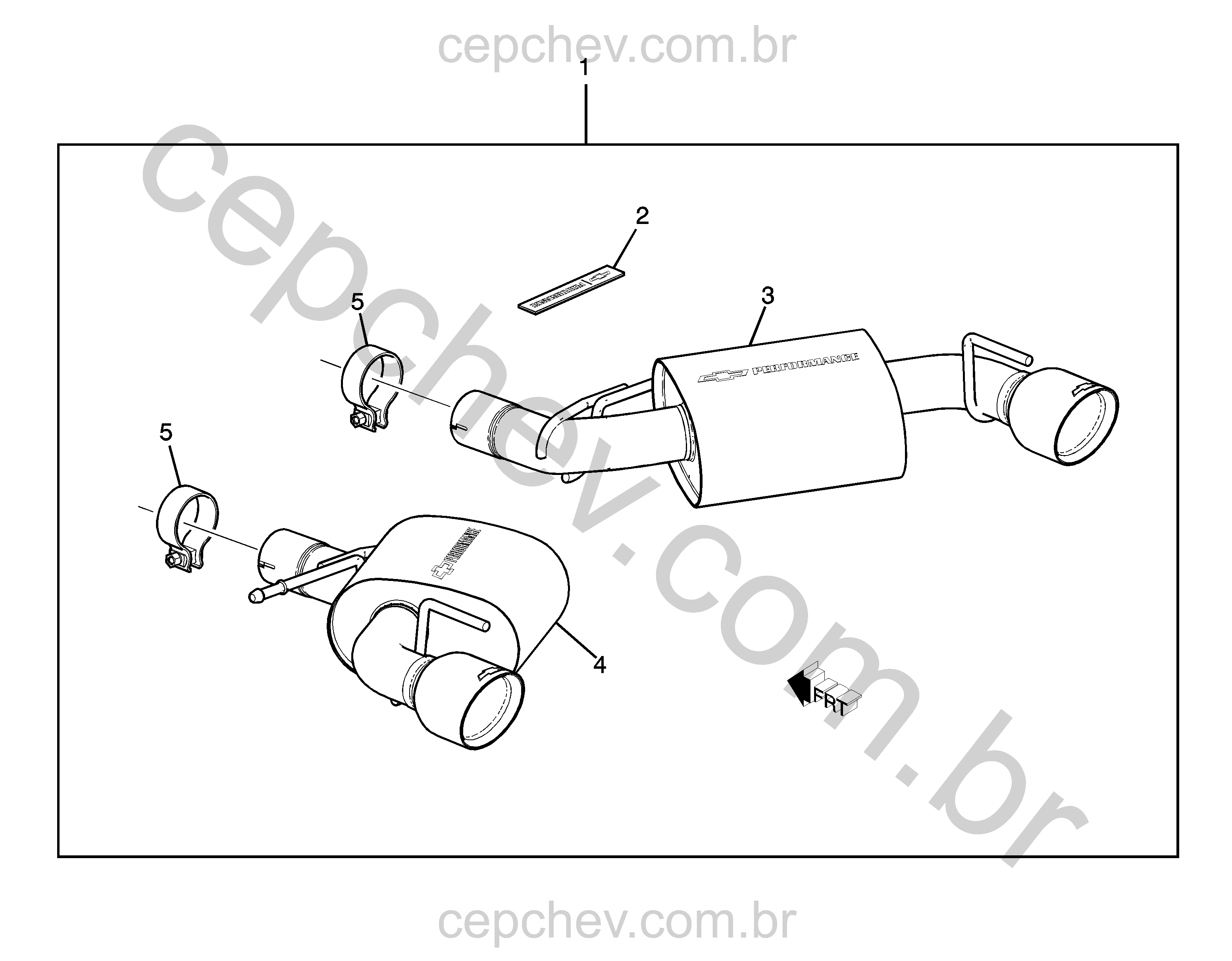 Sistema de escapamento traseiro kit silencioso (LT1/6.2-7) instalado pela concessionária