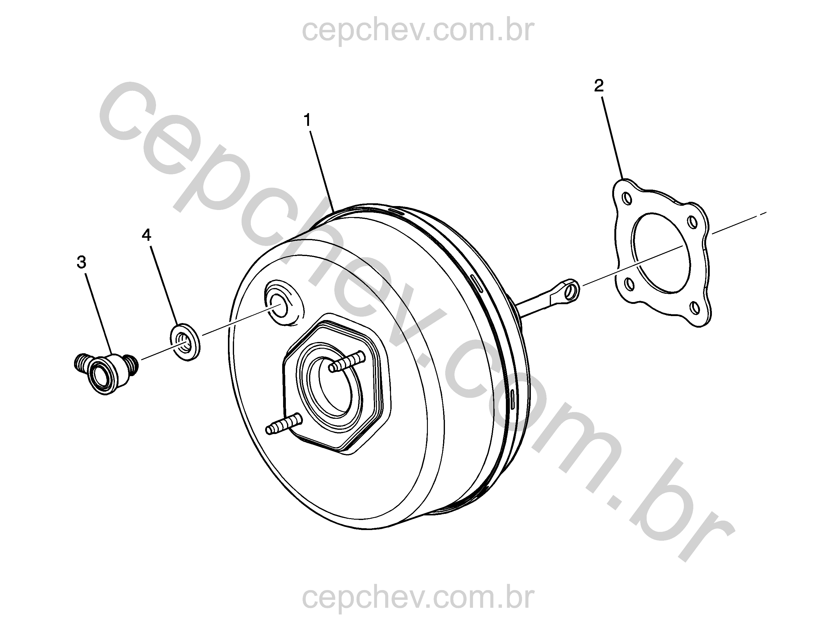 Servomotor do freio e componentes do sistema de vácuo