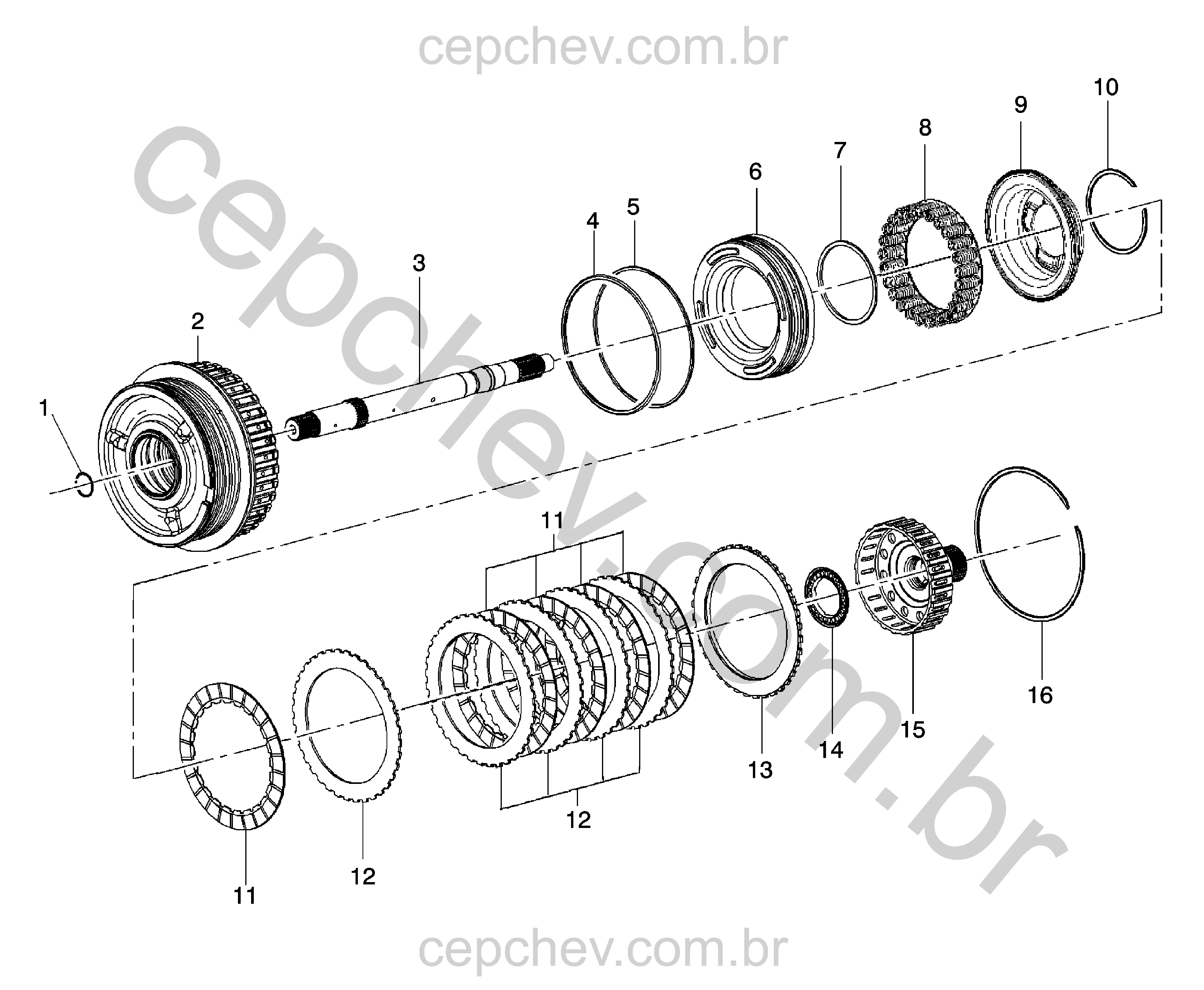 Transmissão automática conjunto embreagem geração 2 (Ø97,39 mm)
