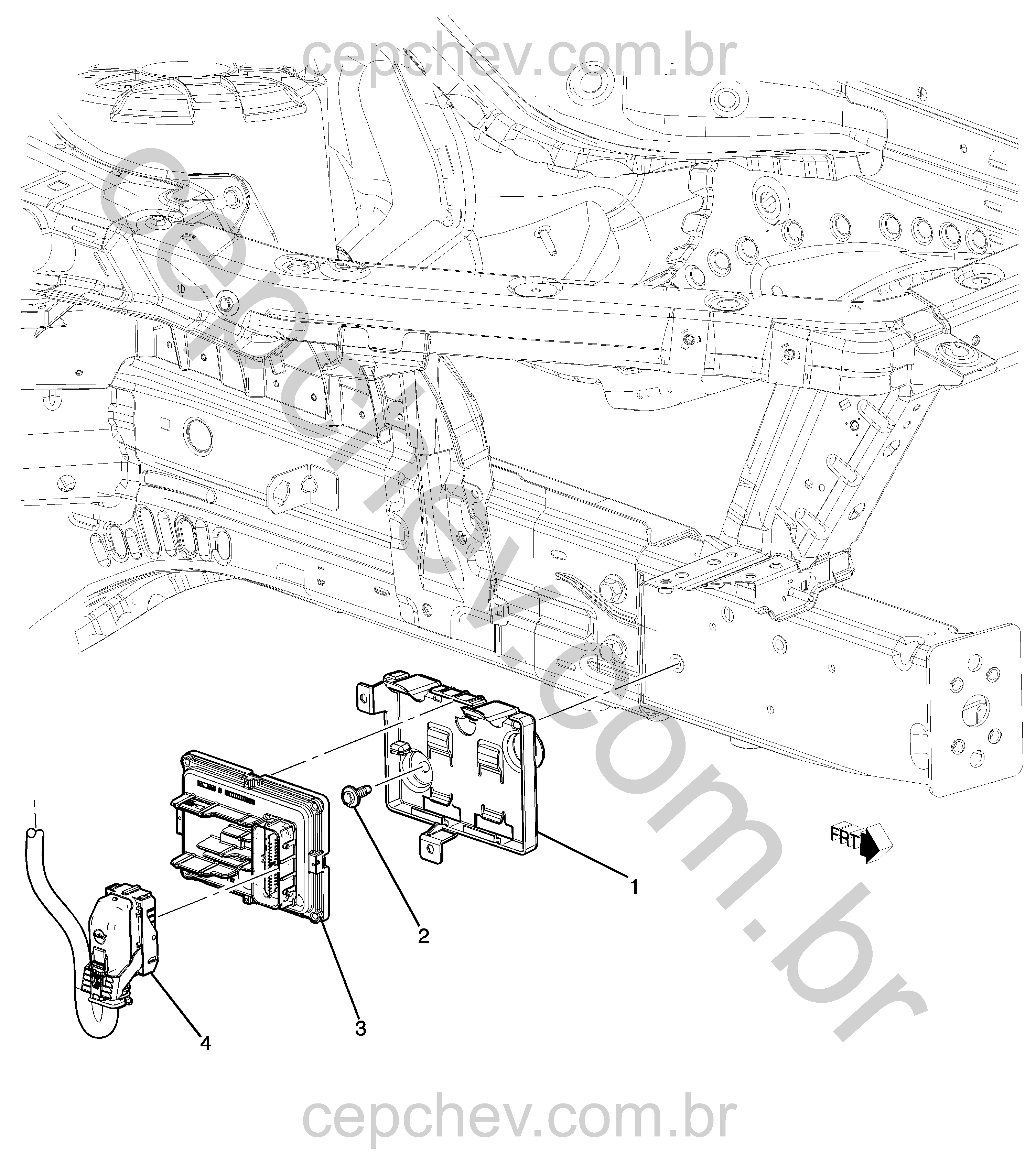 Módulo de controle da transmissão automática com chicote e suporte (2)
