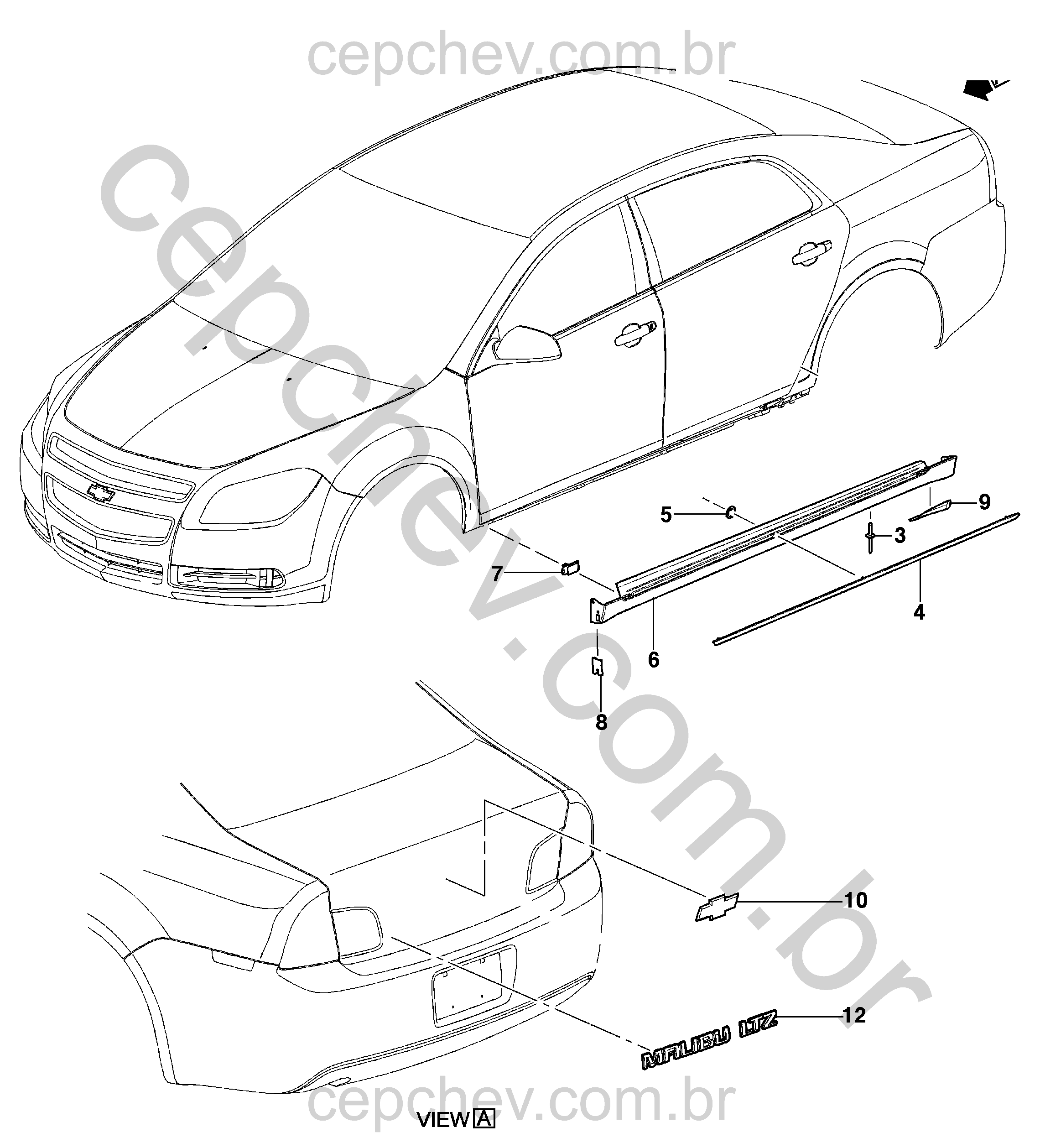 Moldura e carroceria abaixo do cinto (2011–2012) ZK