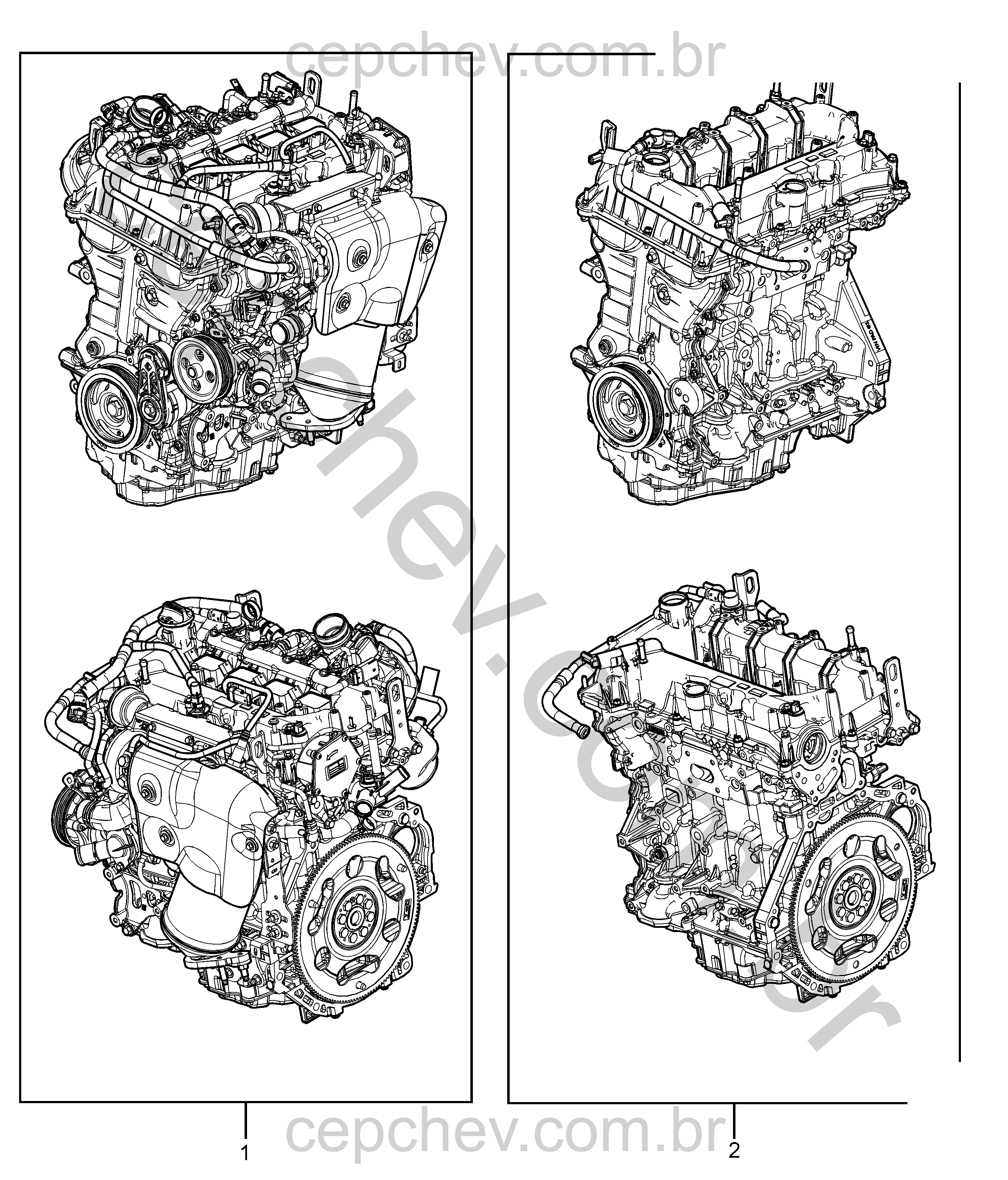 Conjunto motor e motor parcial 1.4 L gasolina (LE2, LEX)