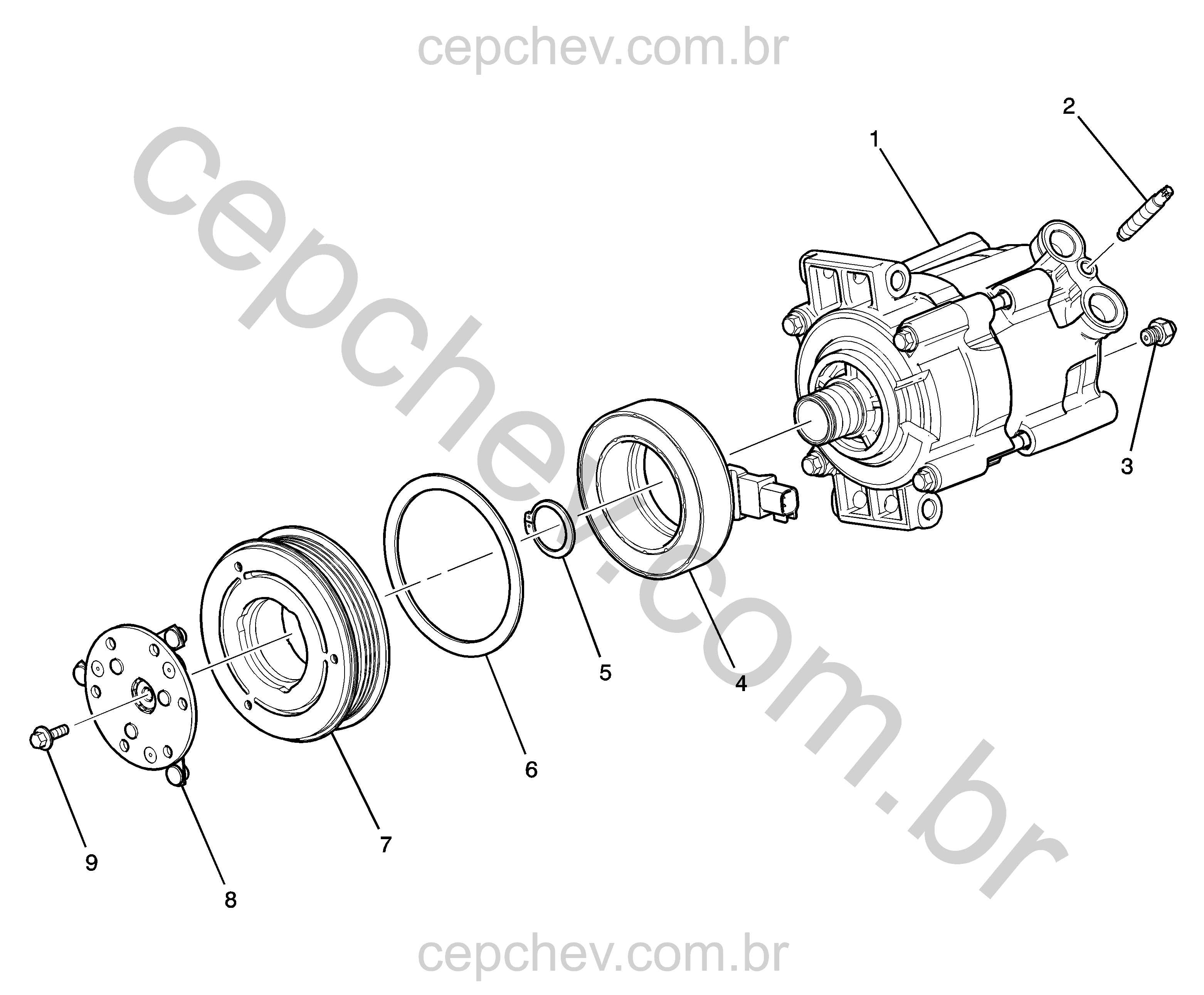 Compressor e componentes do ar-condicionado (LAF/2,4C)