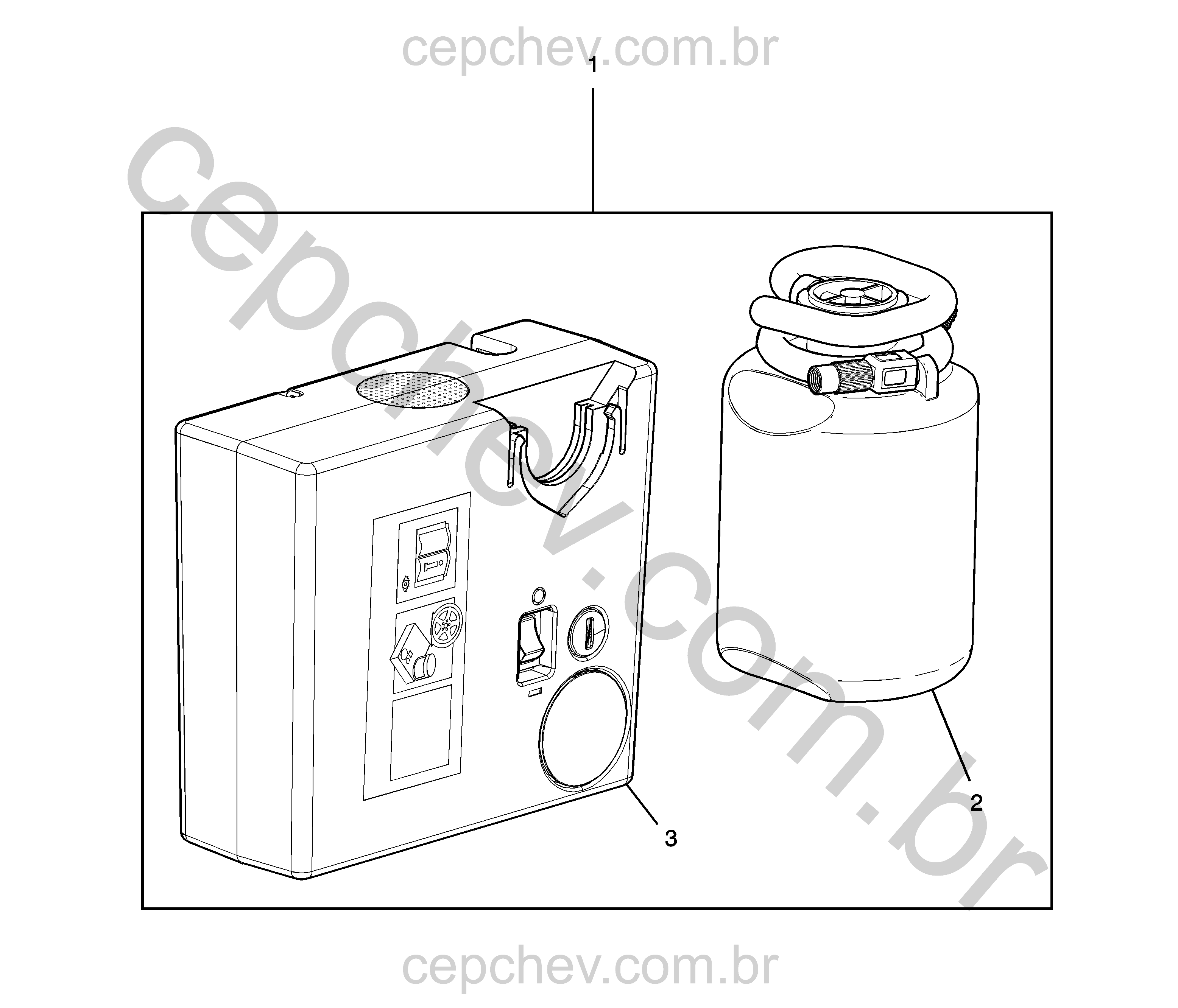 Kit inflador e compressor de ar para enchimento de pneu instalado na concessionária