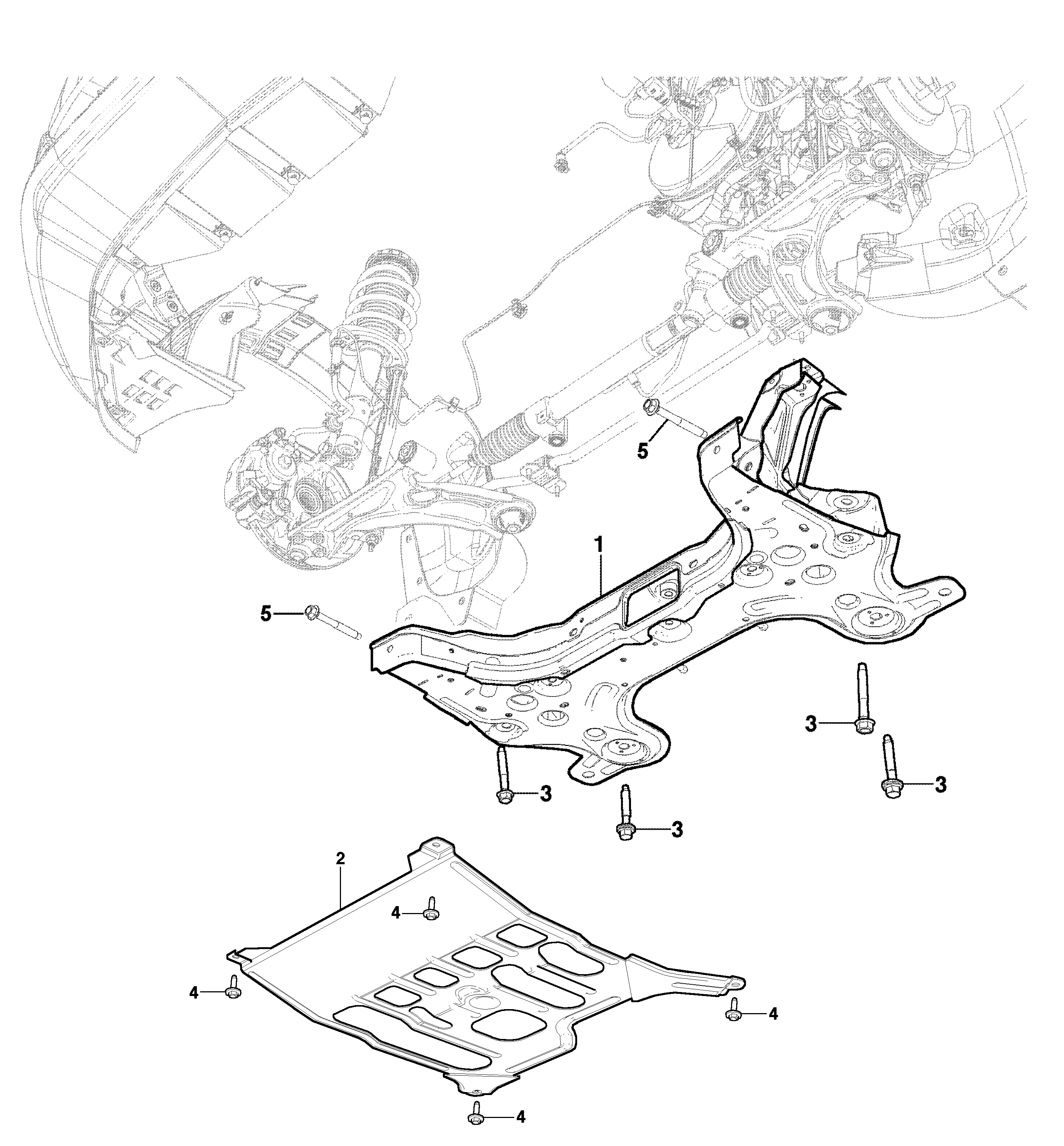 Estrutura e montagem do conjunto motor, transmissão e suspensão dianteira