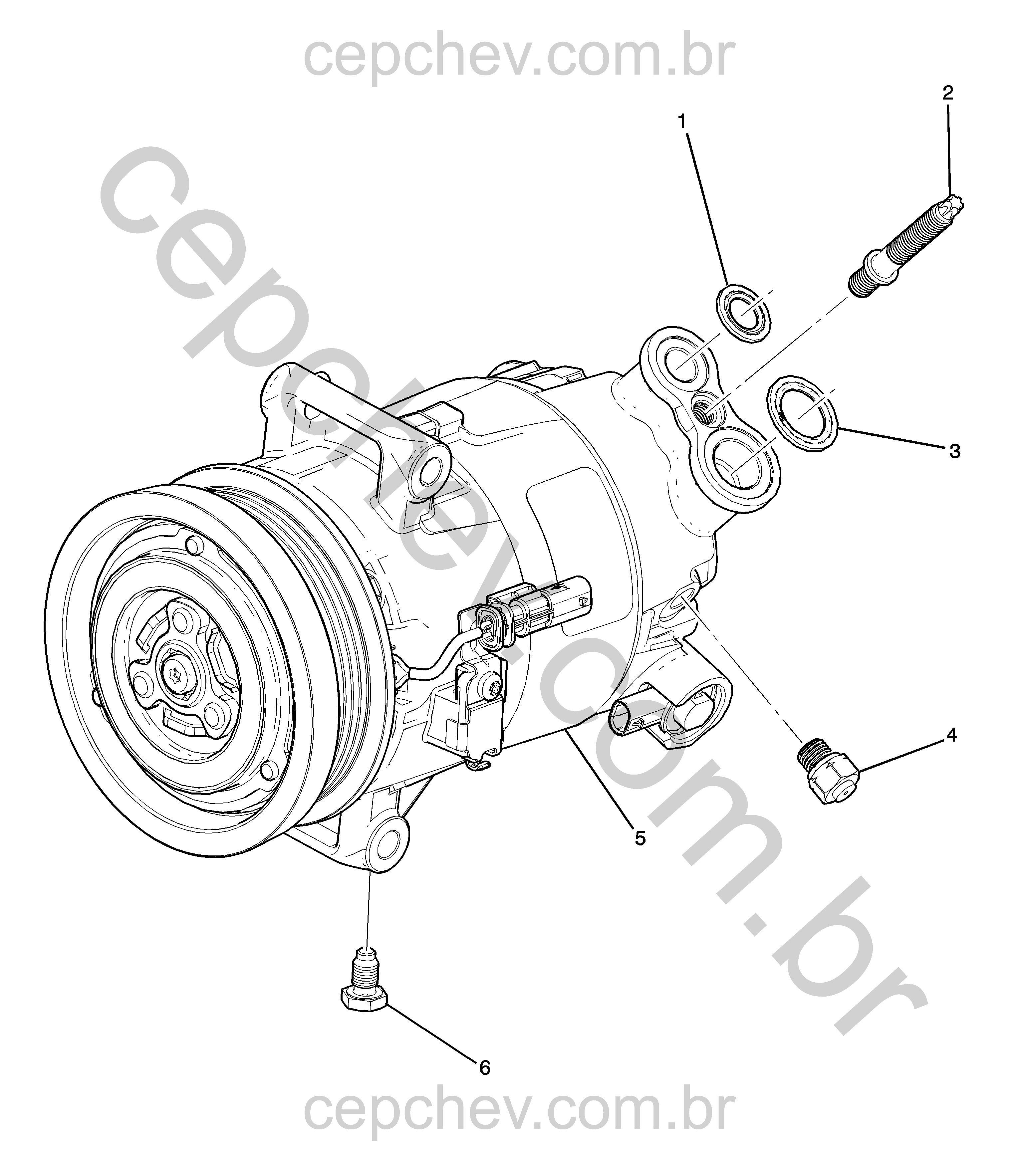 Compressor e componentes do ar-condicionado (LTG/2.0X) (2020–2021)