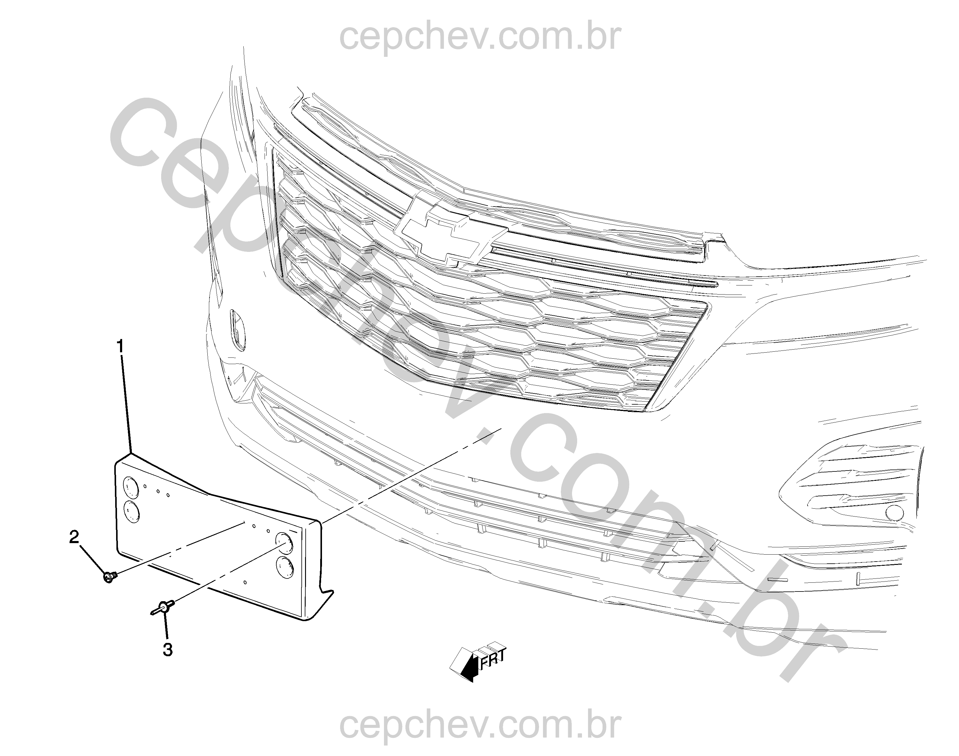 Fixação da placa dianteira (2022–2024) XH, XJ26
