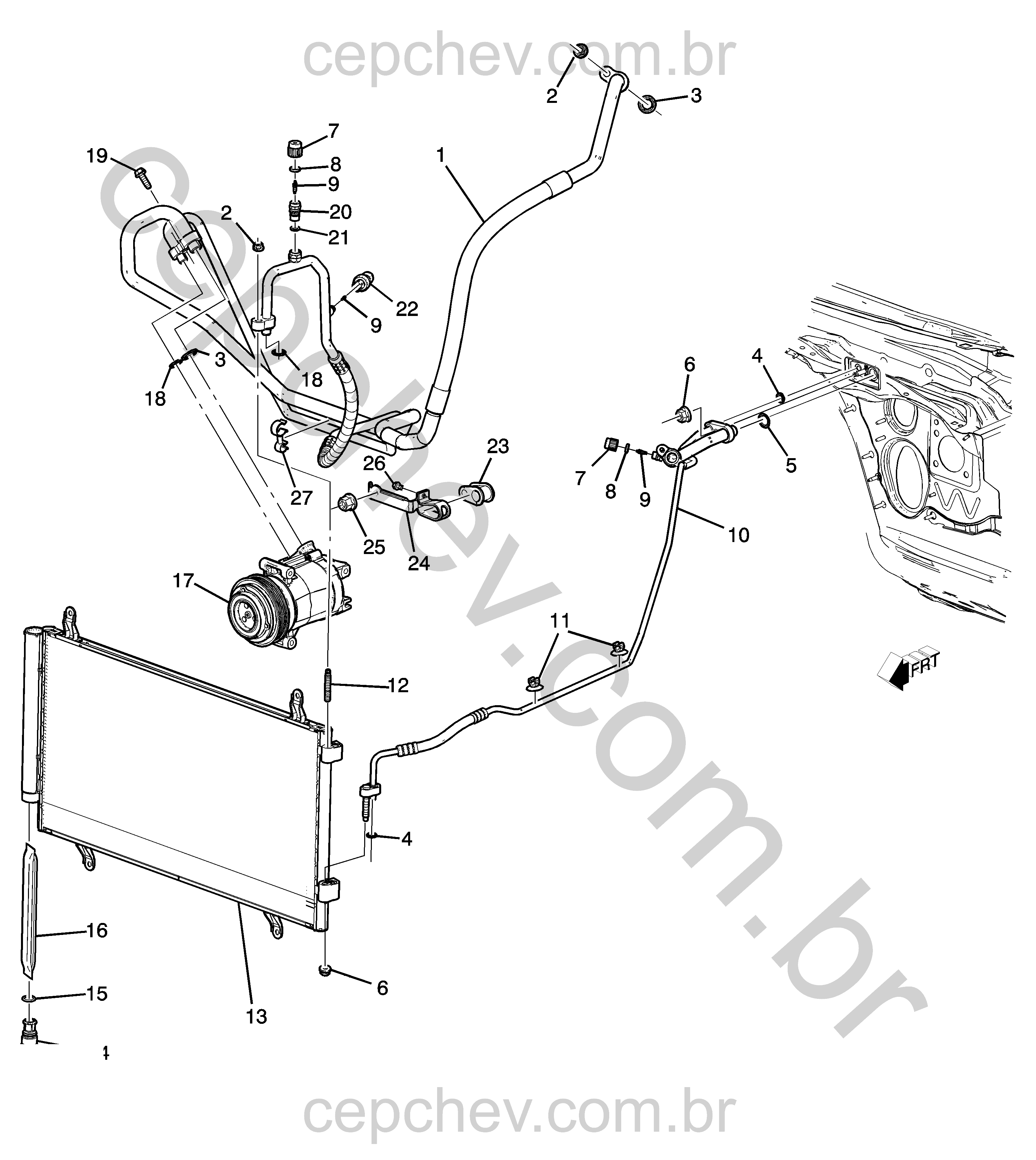 Sistema de refrigeração do ar-condicionado (LS3/6.2W, L99/6.2J)
