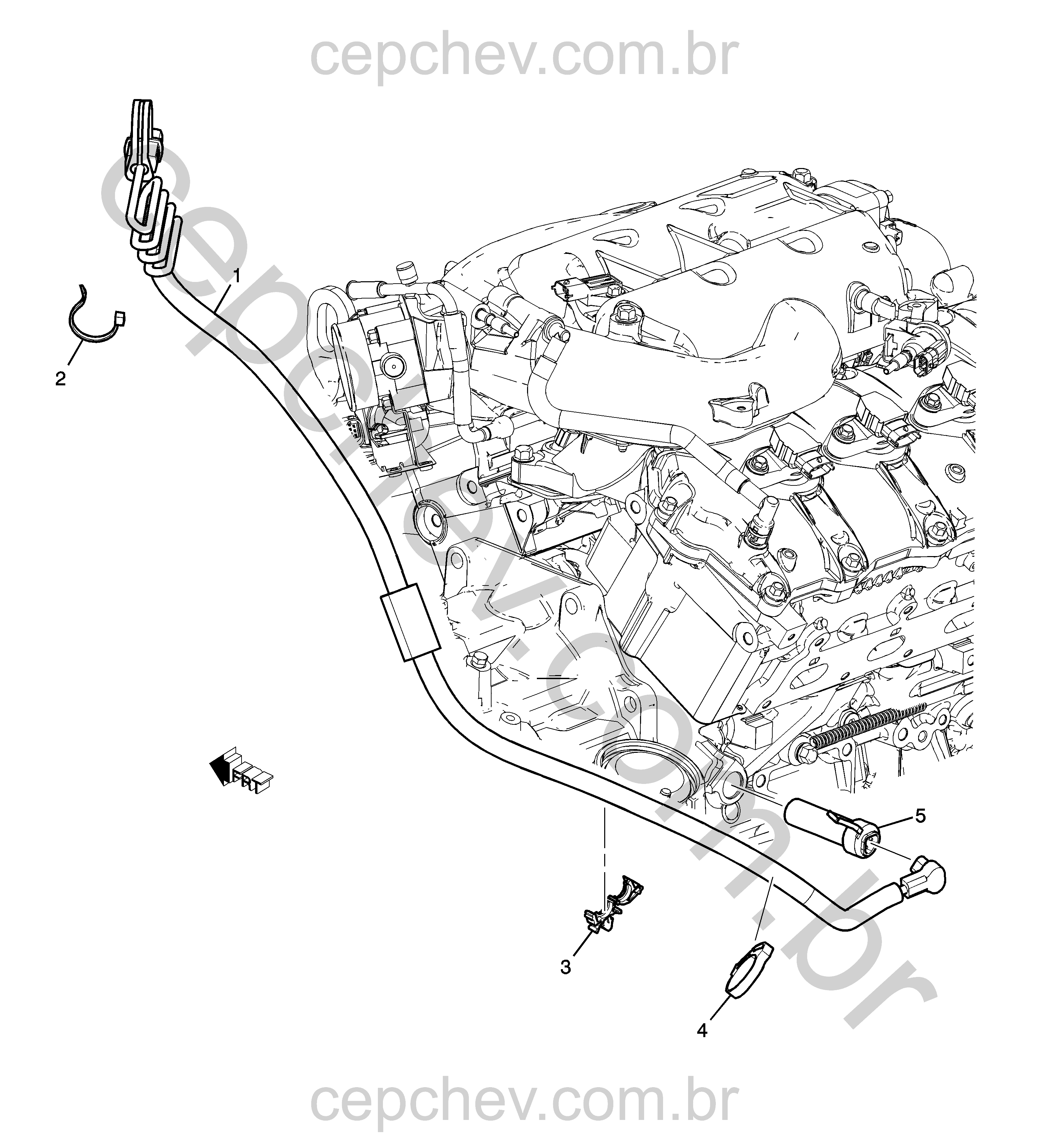 Aquecedor do bloco do motor (LY7/3.6, K05) e componentes associados