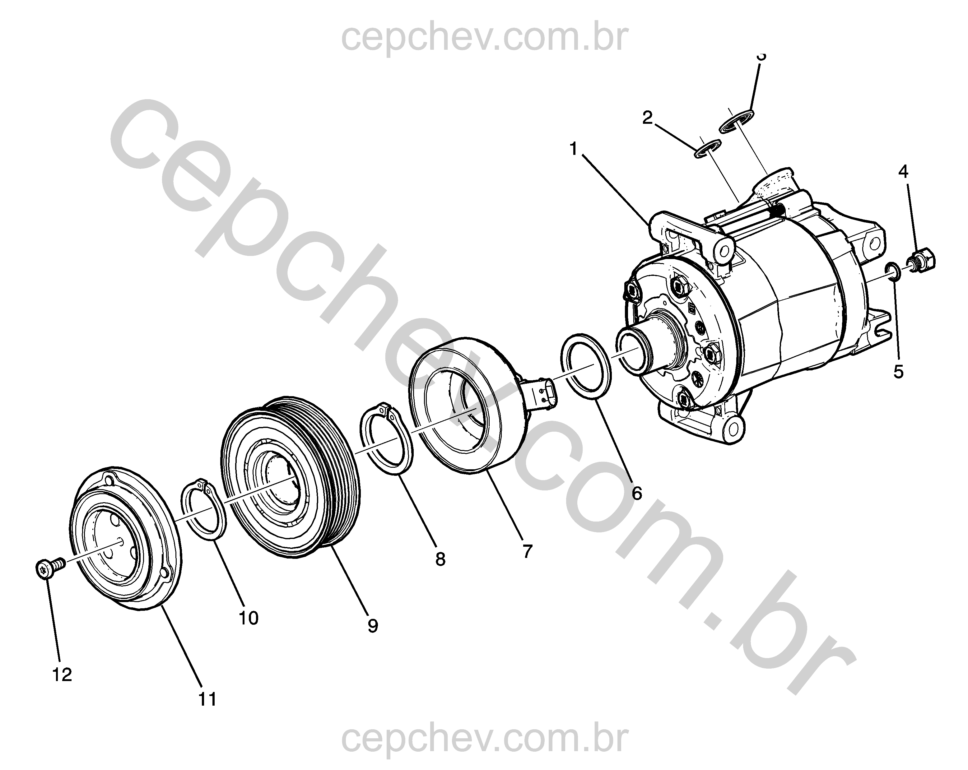 Compressor e componentes do ar-condicionado (L99/6.2J)
