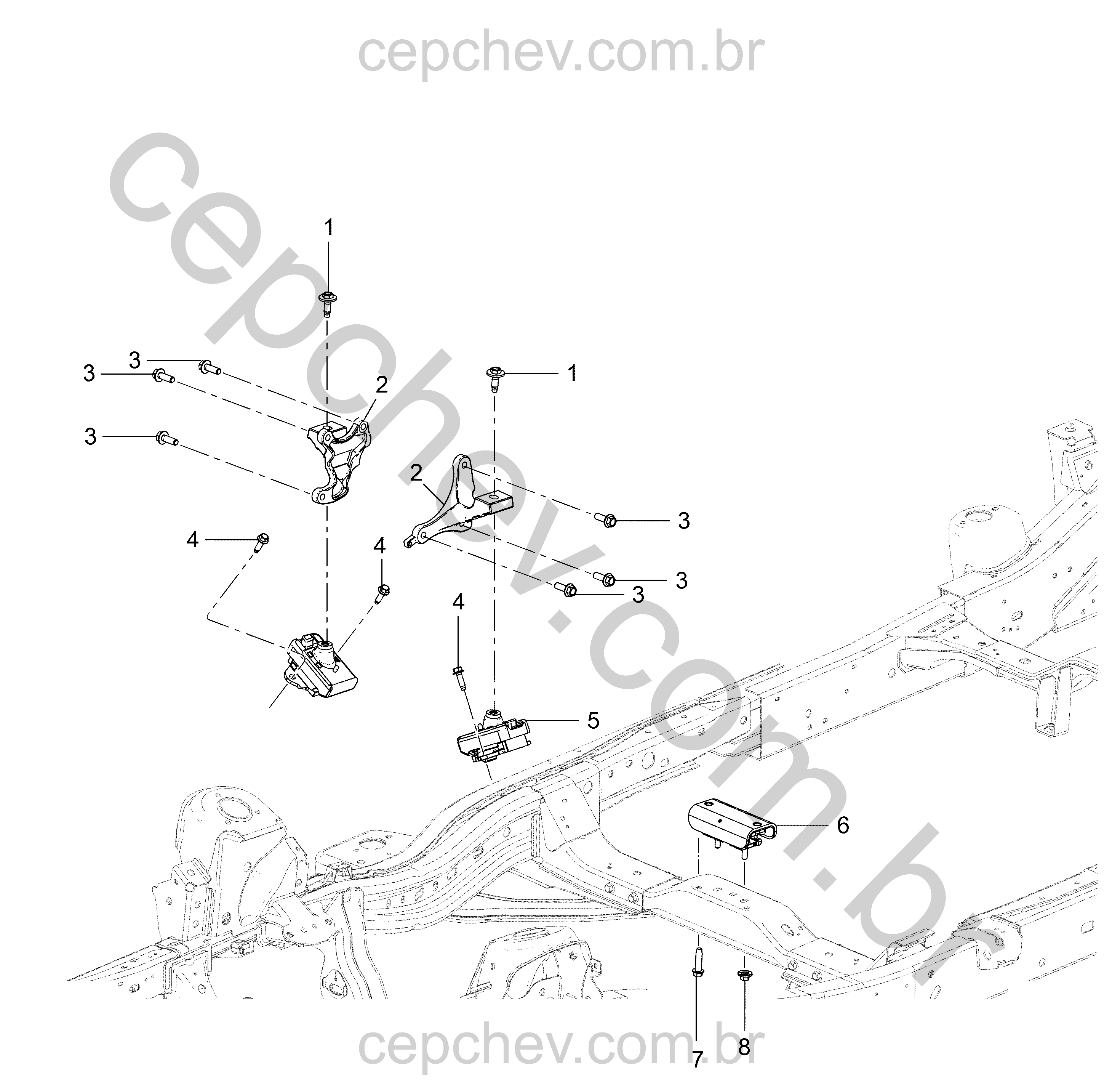 Montagem motor e transmissão manual e automática (LWN)