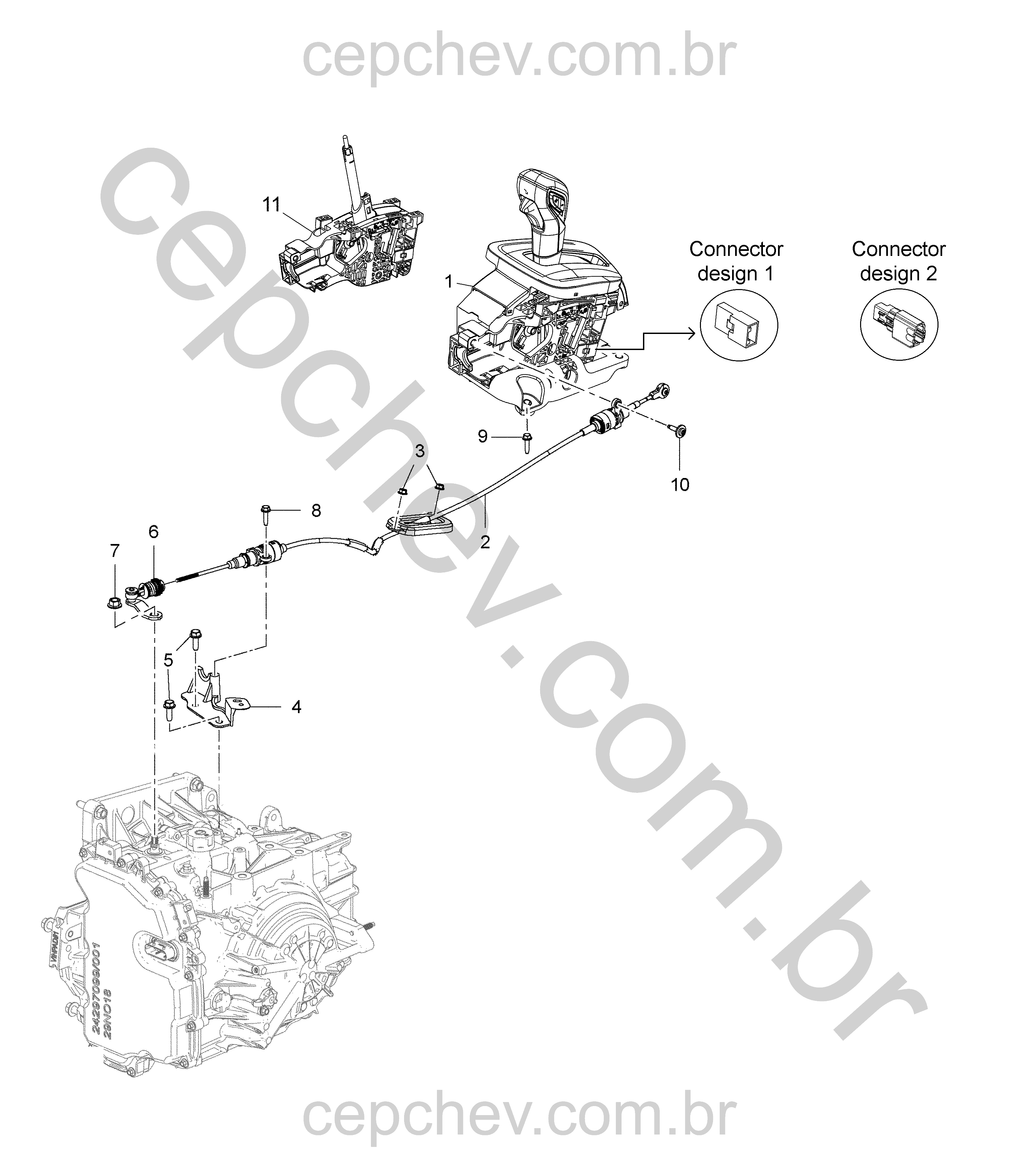 Controle e peças da transmissão automática (2023) MSB, MSD, MSR, MQK