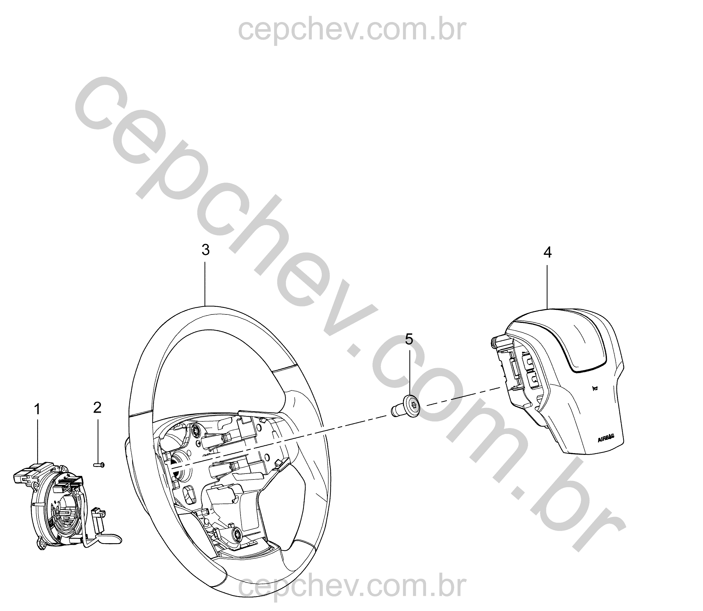 Sistema de áudio e volante de direção (exc K34)