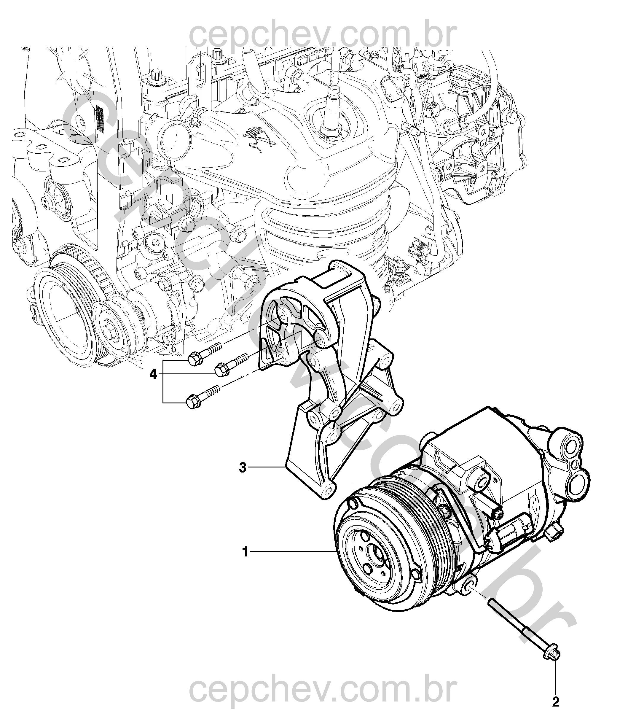 Ar-condicionado montagem e suporte do compressor (LKF, LMD, C60)