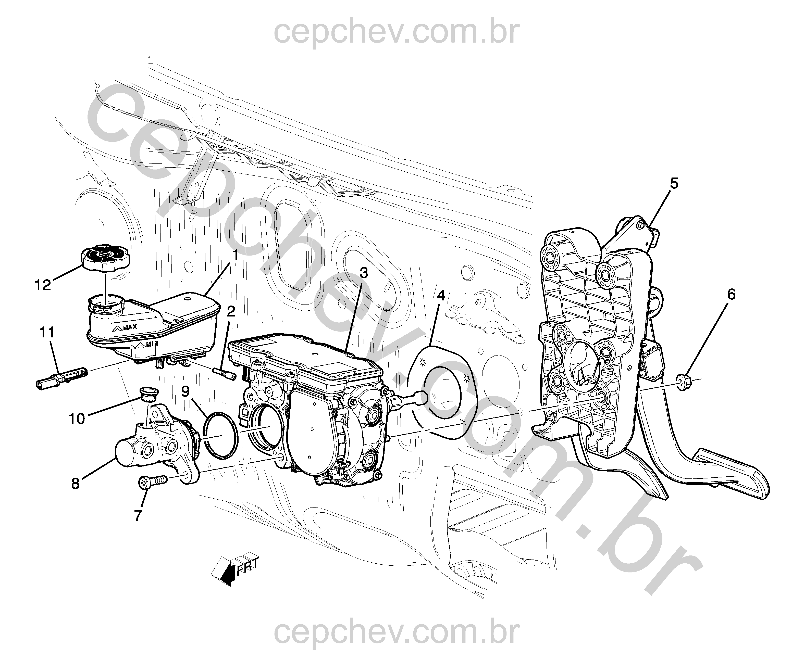 Cilindro mestre de freio e componentes (2022–2023) F48