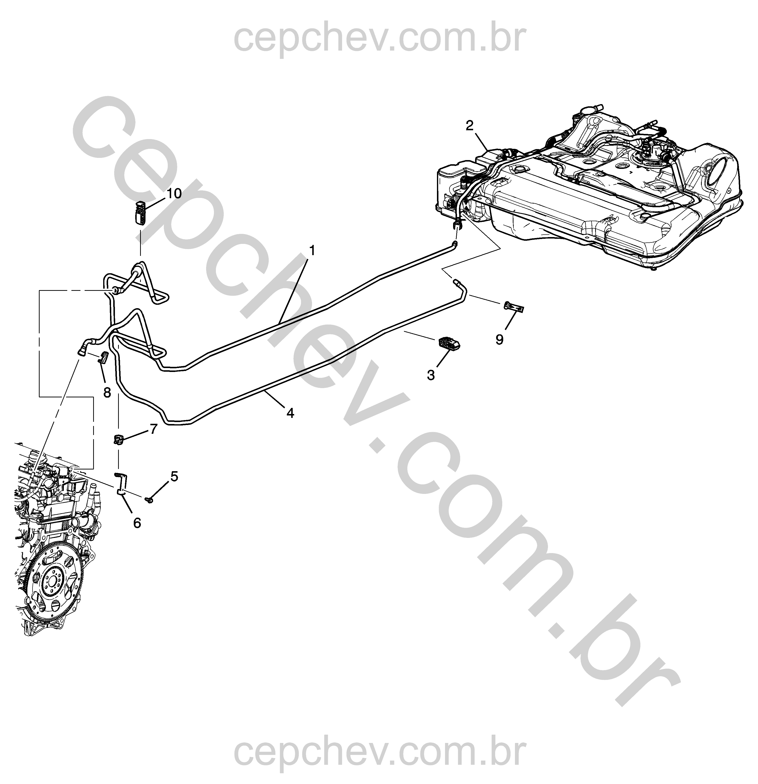 Sistema de fornecimento de combustível (LE9/2.4V) (2010)