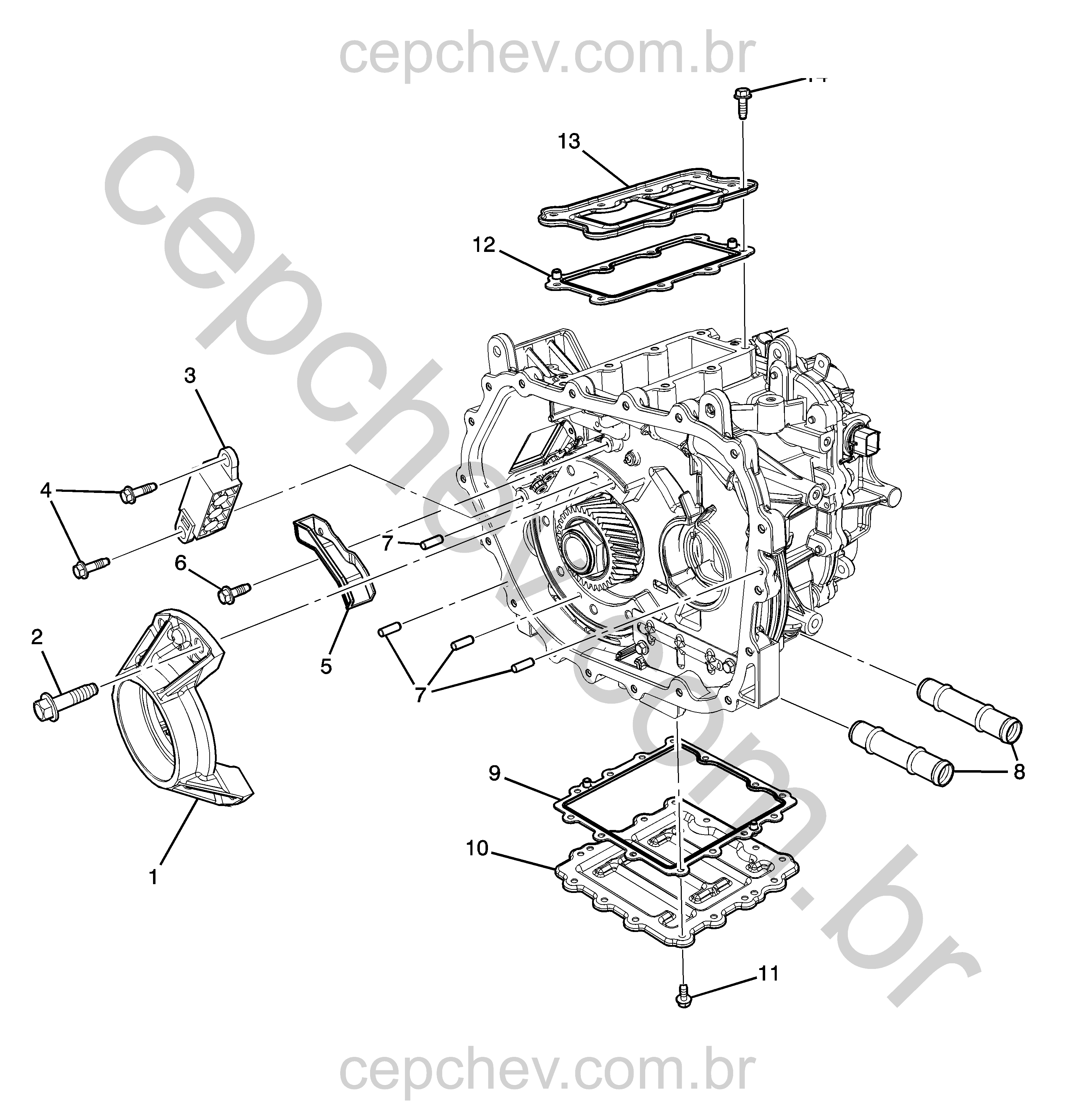 Transmissão automática conjunto carcaça motor acionador (2017–2021)
