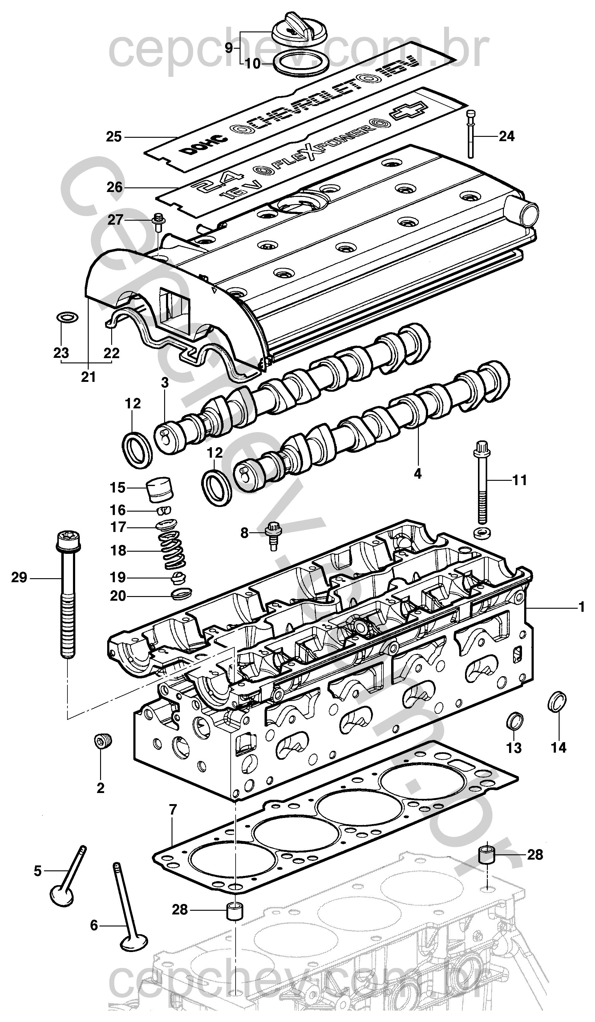 Cabeçote do motor 16V