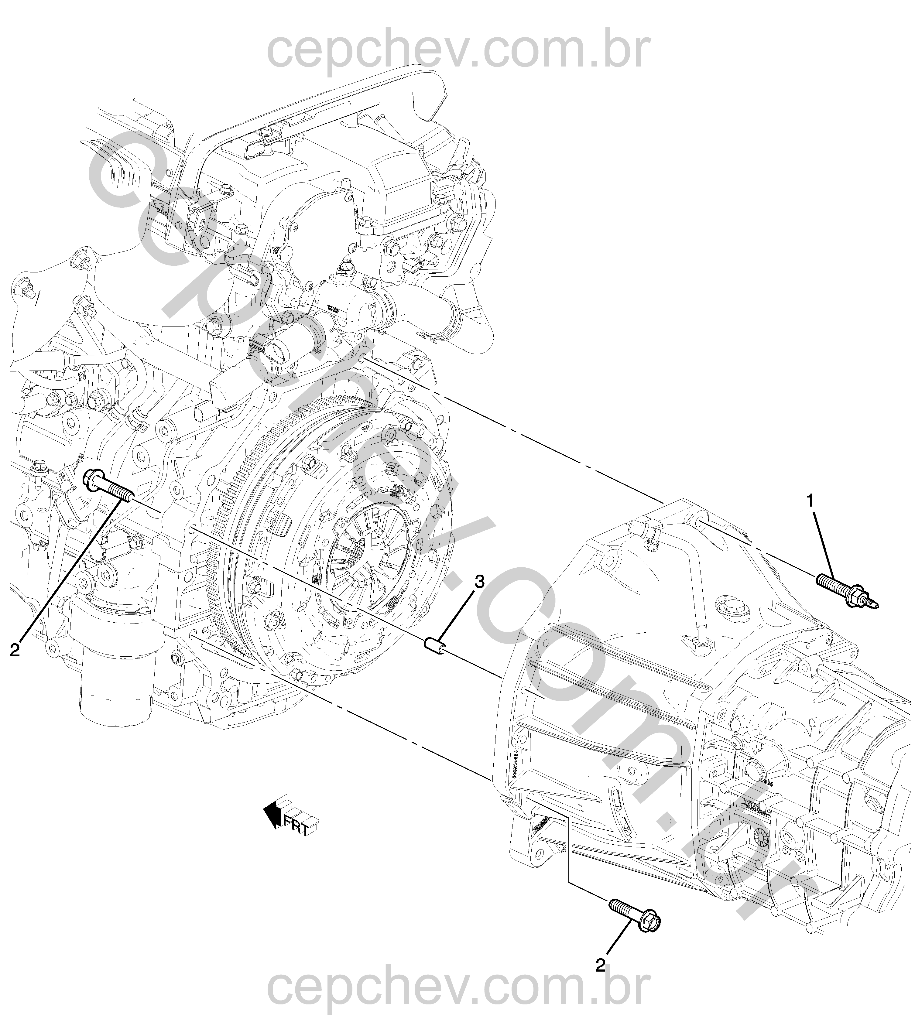 Fixação do motor e transmissão (LTG/2.0X, manual M13)